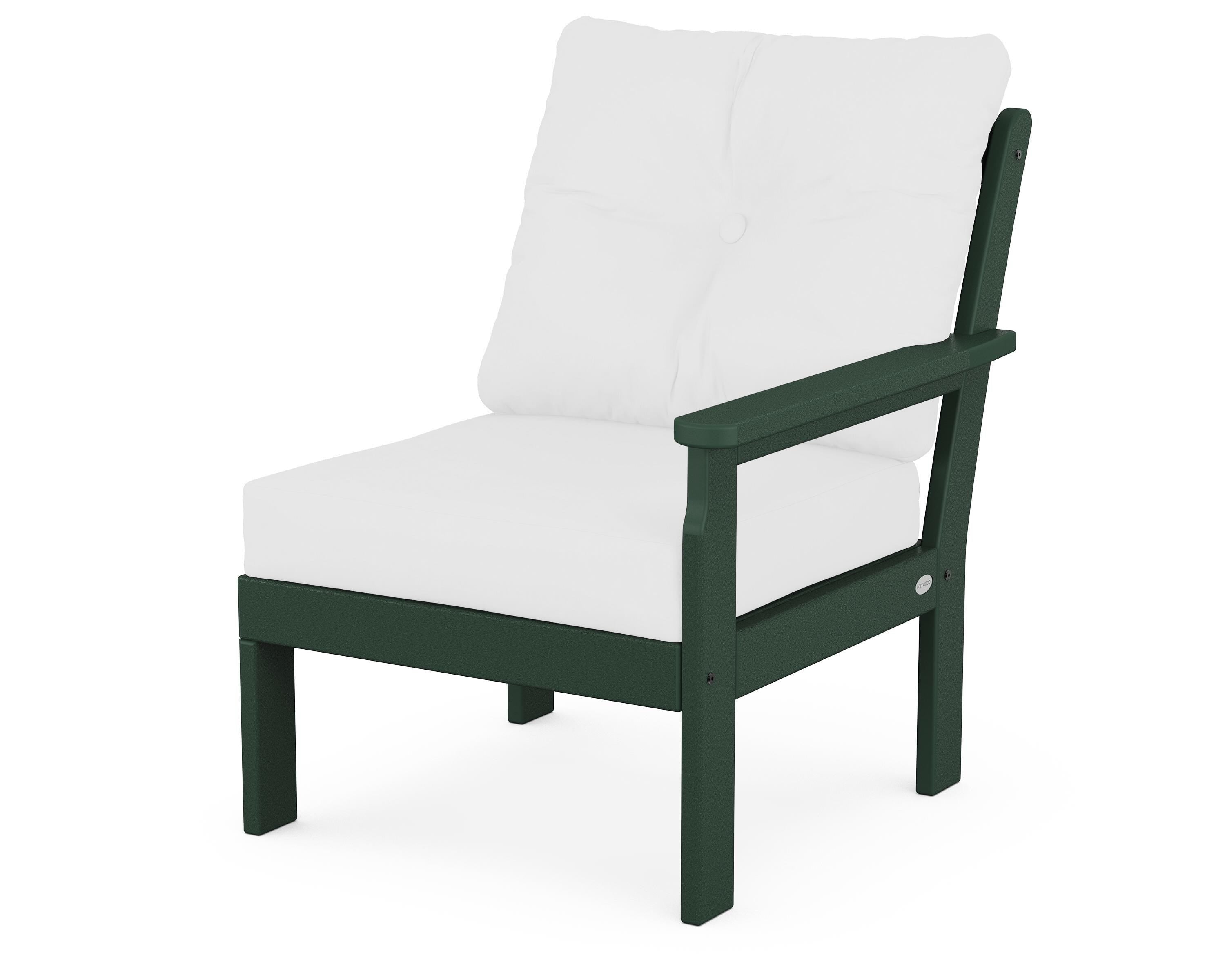 POLYWOOD® Vineyard Modular Right Arm Chair in Green / Natural