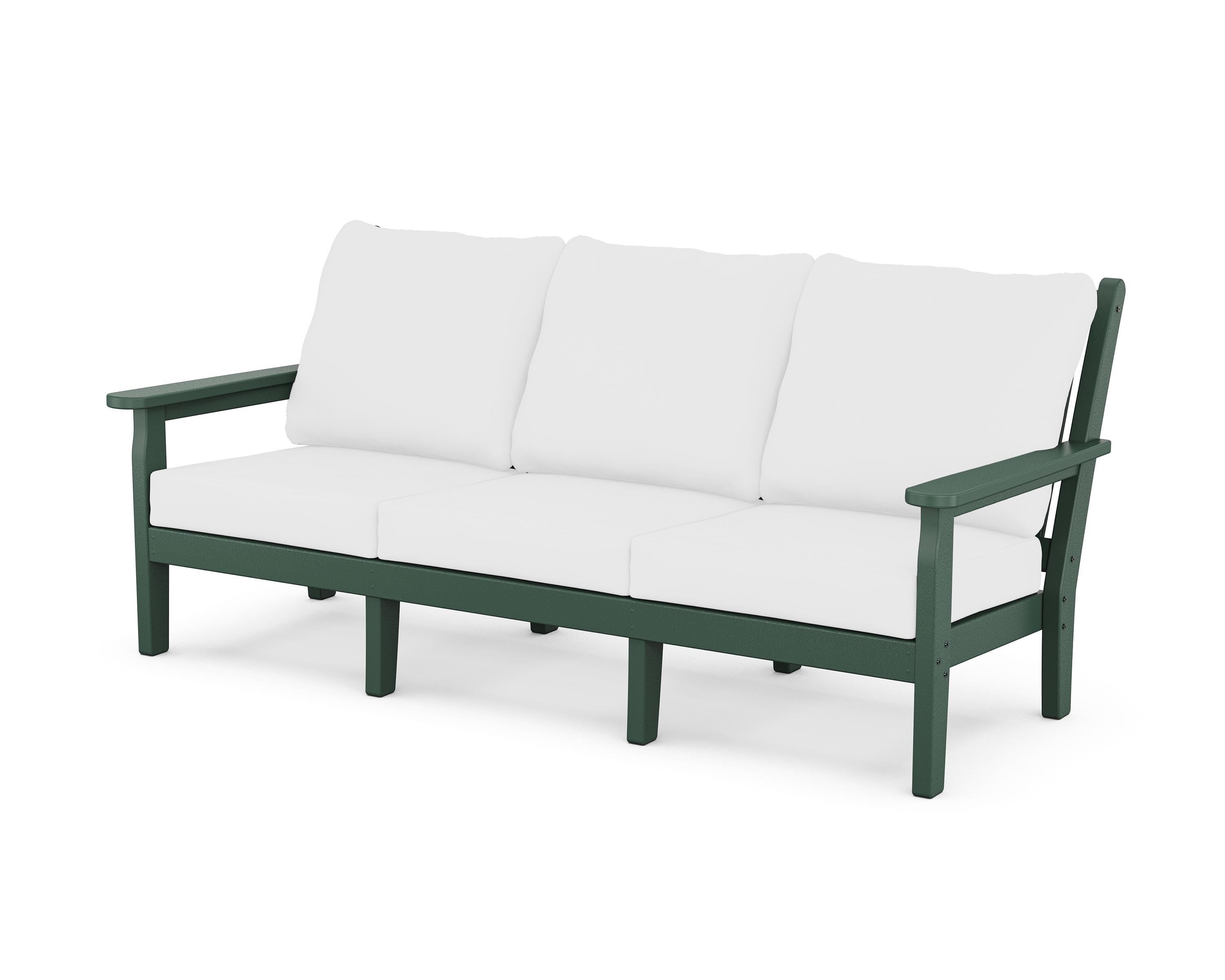 POLYWOOD® Chippendale Deep Seating Sofa in Green / Natural