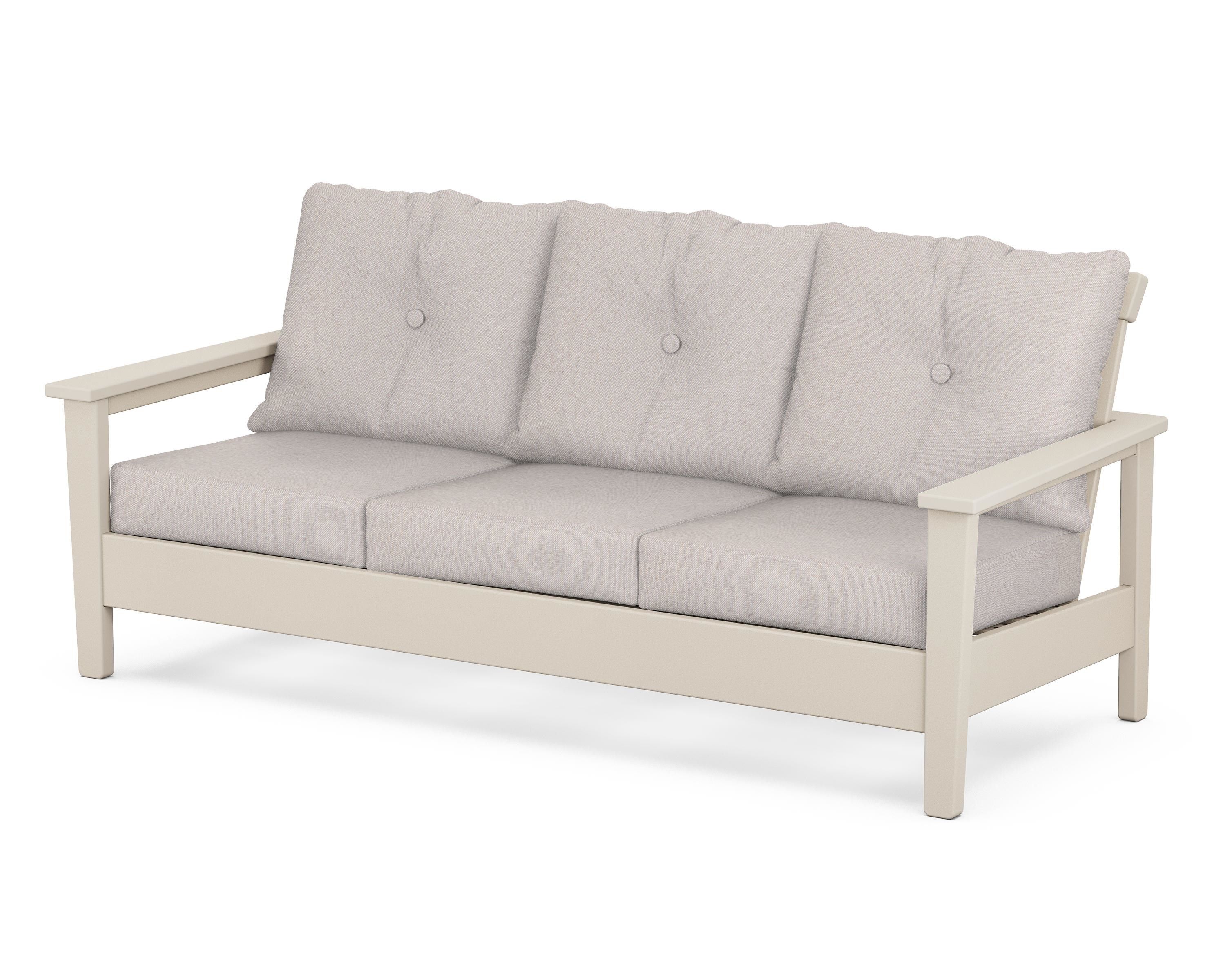 POLYWOOD® Prescott Deep Seating Sofa in Sand / Dune Burlap