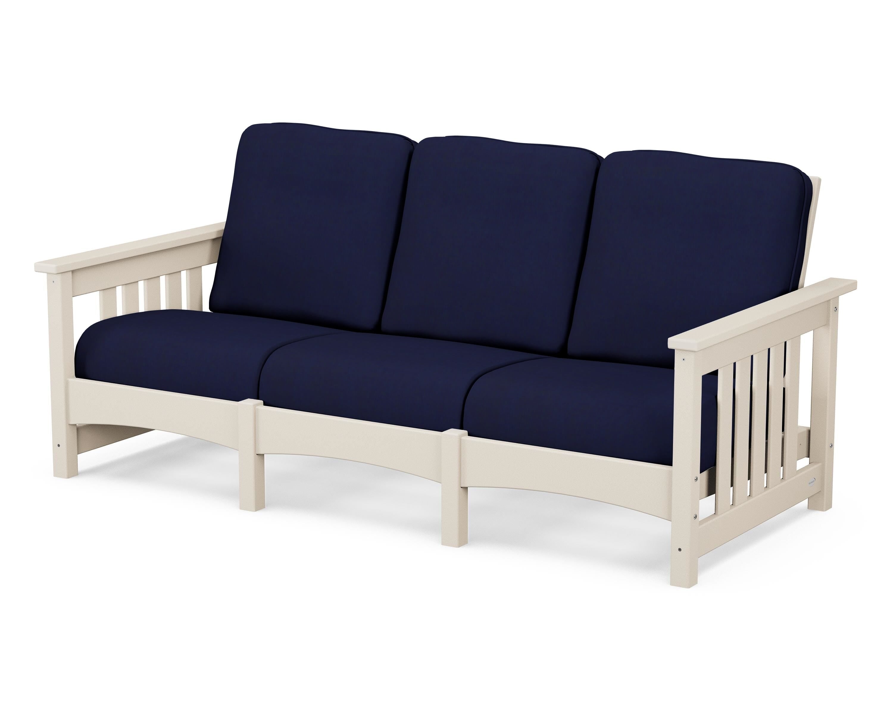 POLYWOOD® Club Mission Sofa in Sand / Navy
