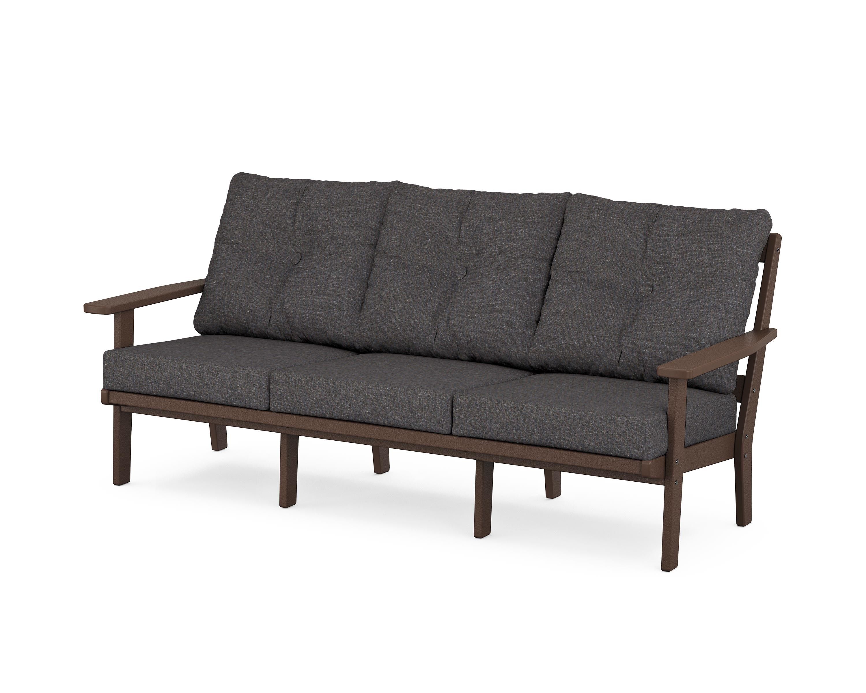 POLYWOOD® Prairie Deep Seating Sofa in Mahogany / Ash Charcoal
