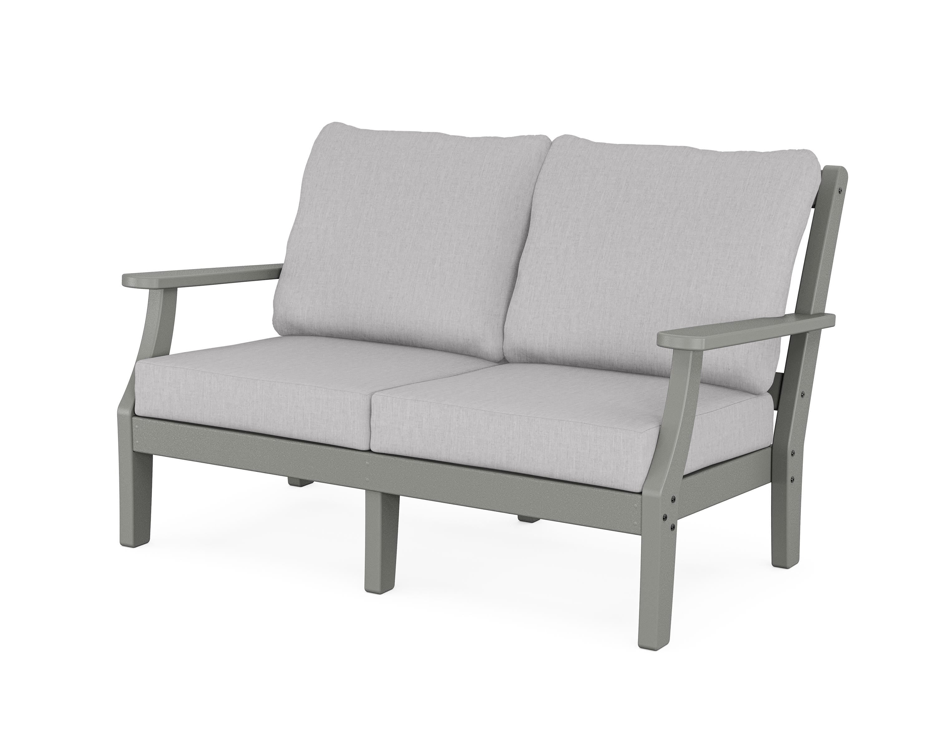 Martha Stewart by POLYWOOD® Chinoiserie Deep Seating Loveseat in Slate Grey / Granite