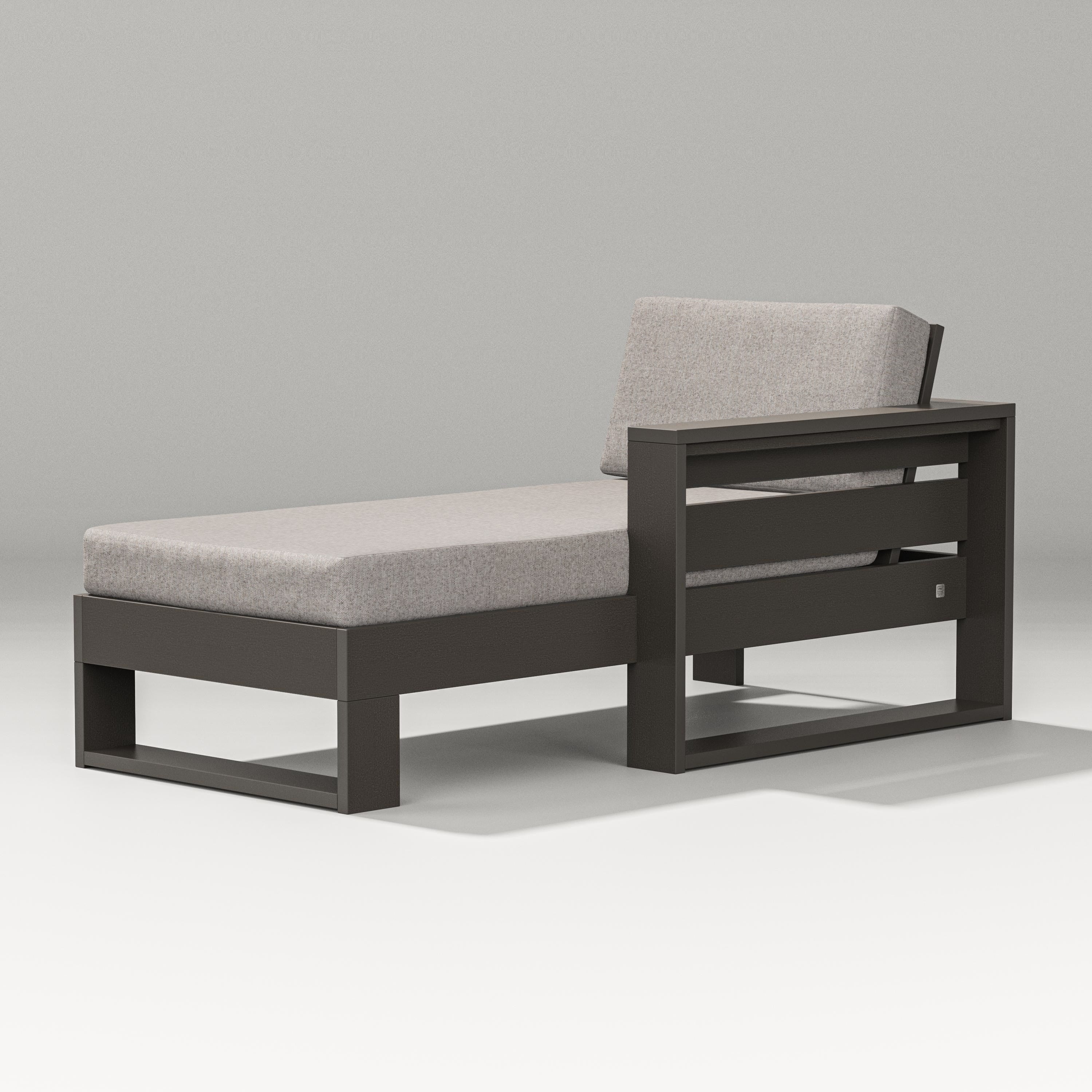 PW Designer Series Latitude Modular Right Arm Chaise in Vintage Coffee / Weathered Tweed