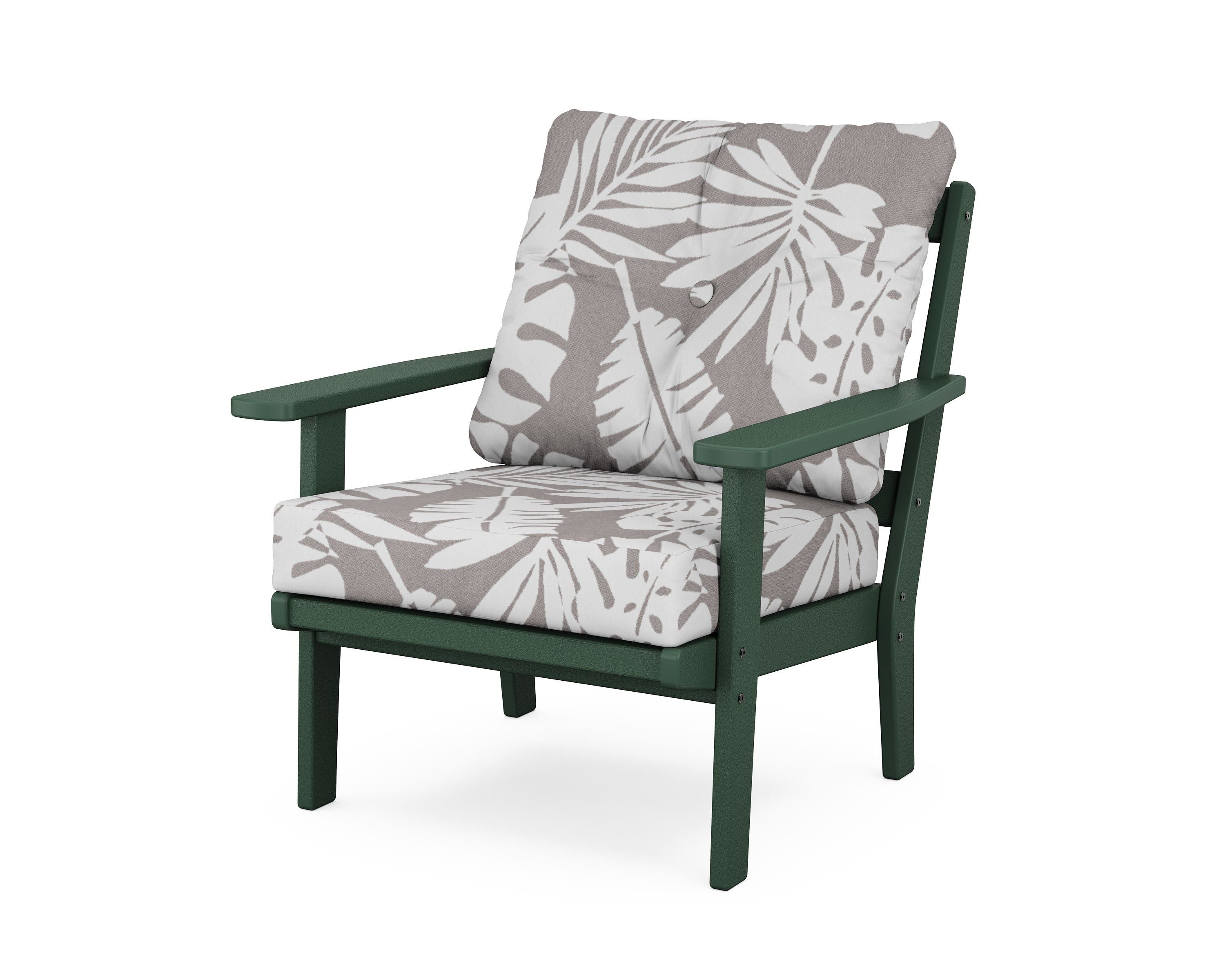 POLYWOOD® Oxford Deep Seating Chair in Green / Leaf Grey Mist