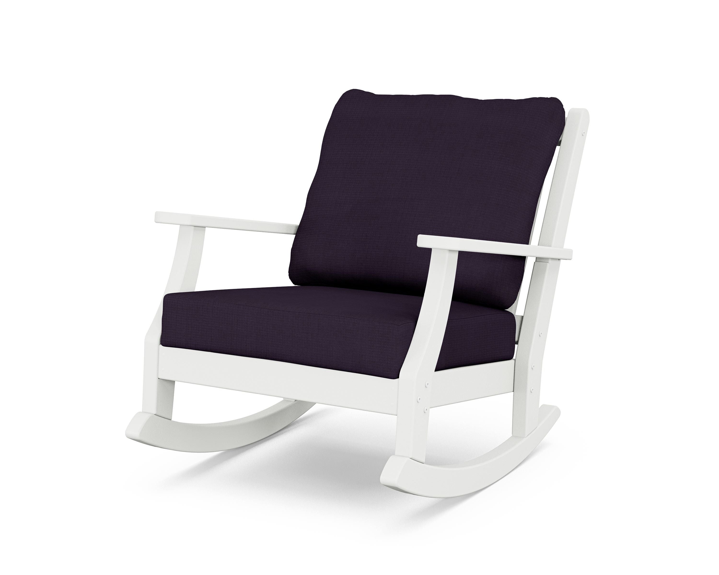 Country Living Wovendale Deep Seating Rocking Chair in White / Navy Linen
