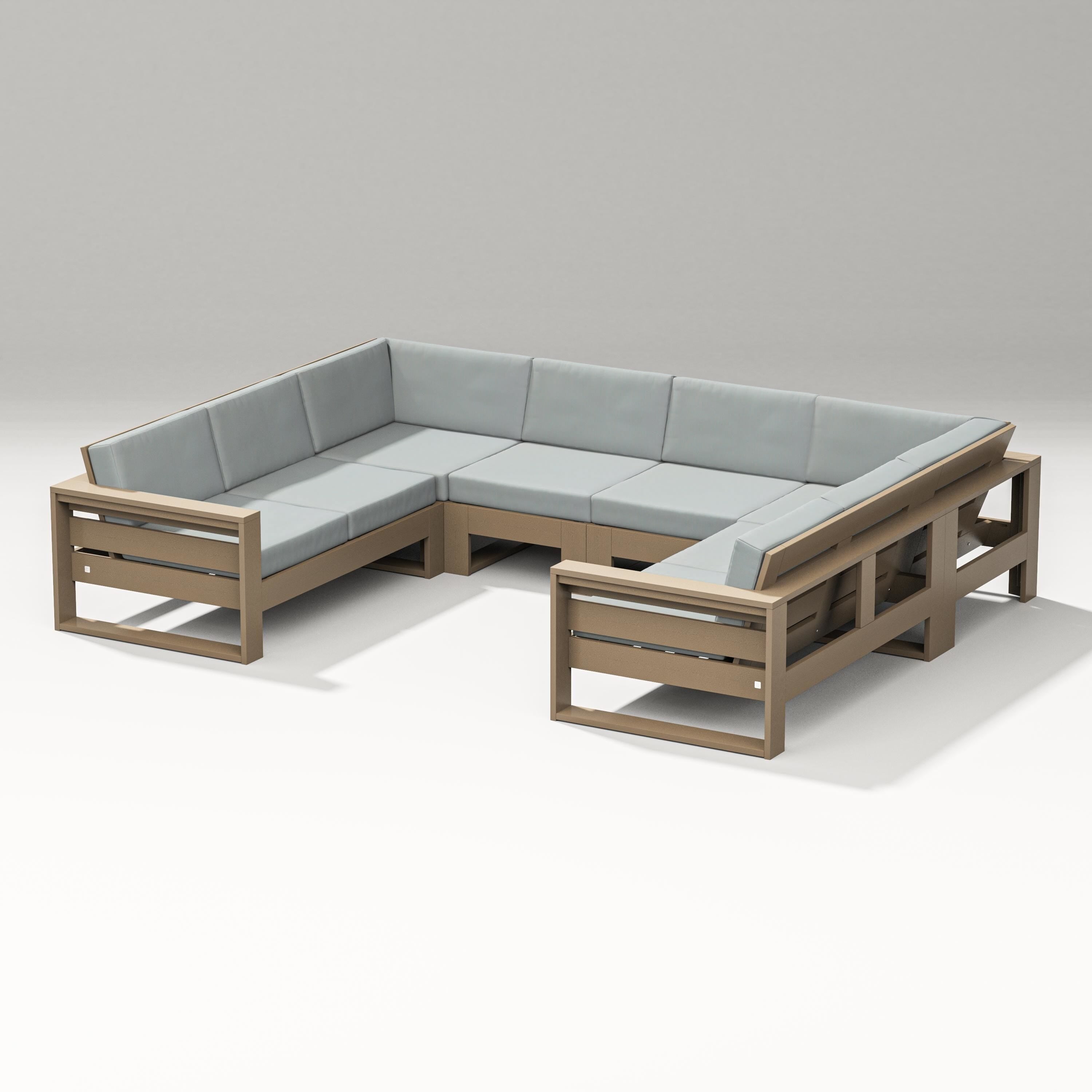 PW Designer Series Latitude U-Shaped Sectional in Vintage Sahara / Spa