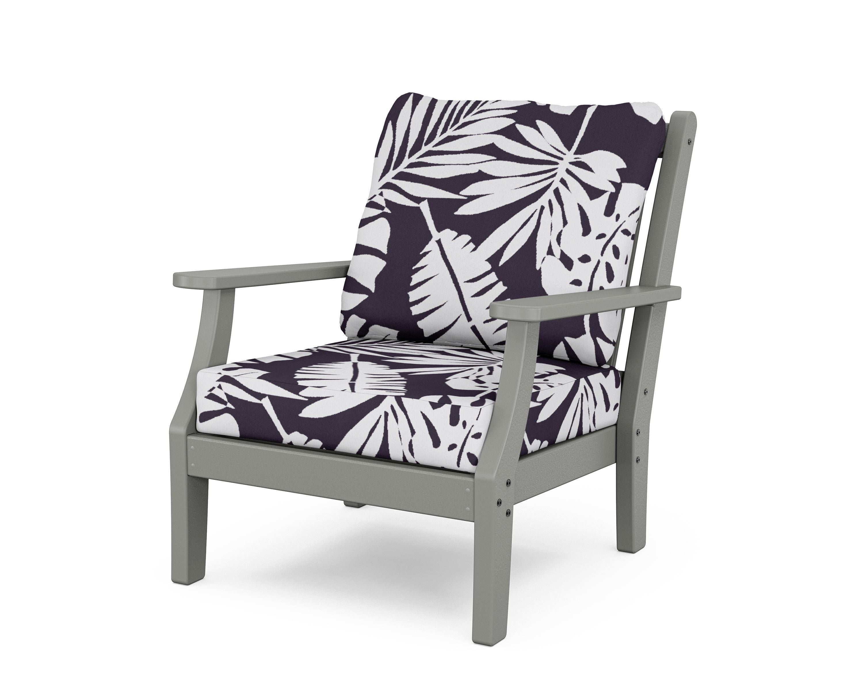 Country Living Wovendale Deep Seating Chair in Slate Grey / Leaf Navy