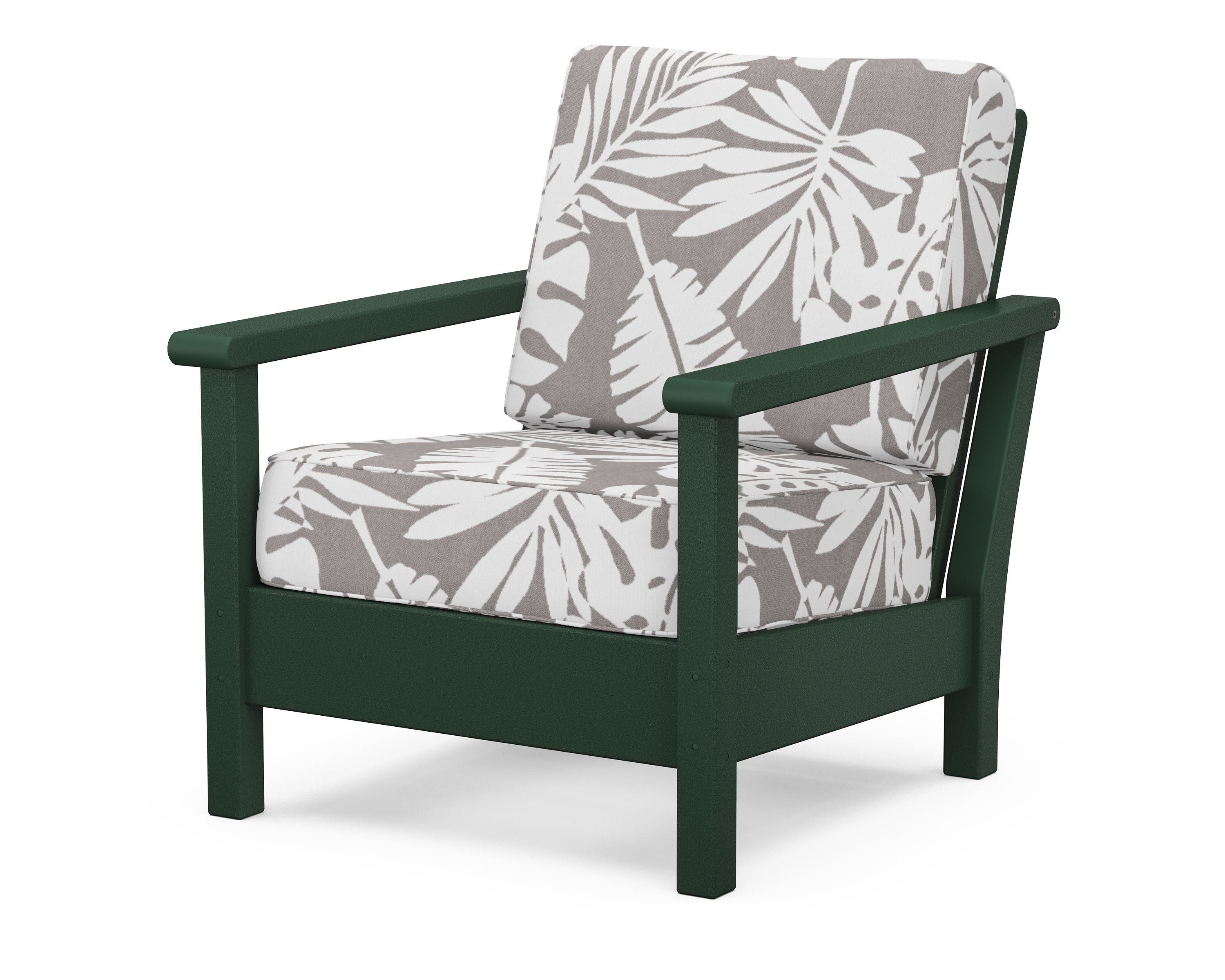 POLYWOOD® Harbour Deep Seating Chair in Green / Leaf Grey Mist