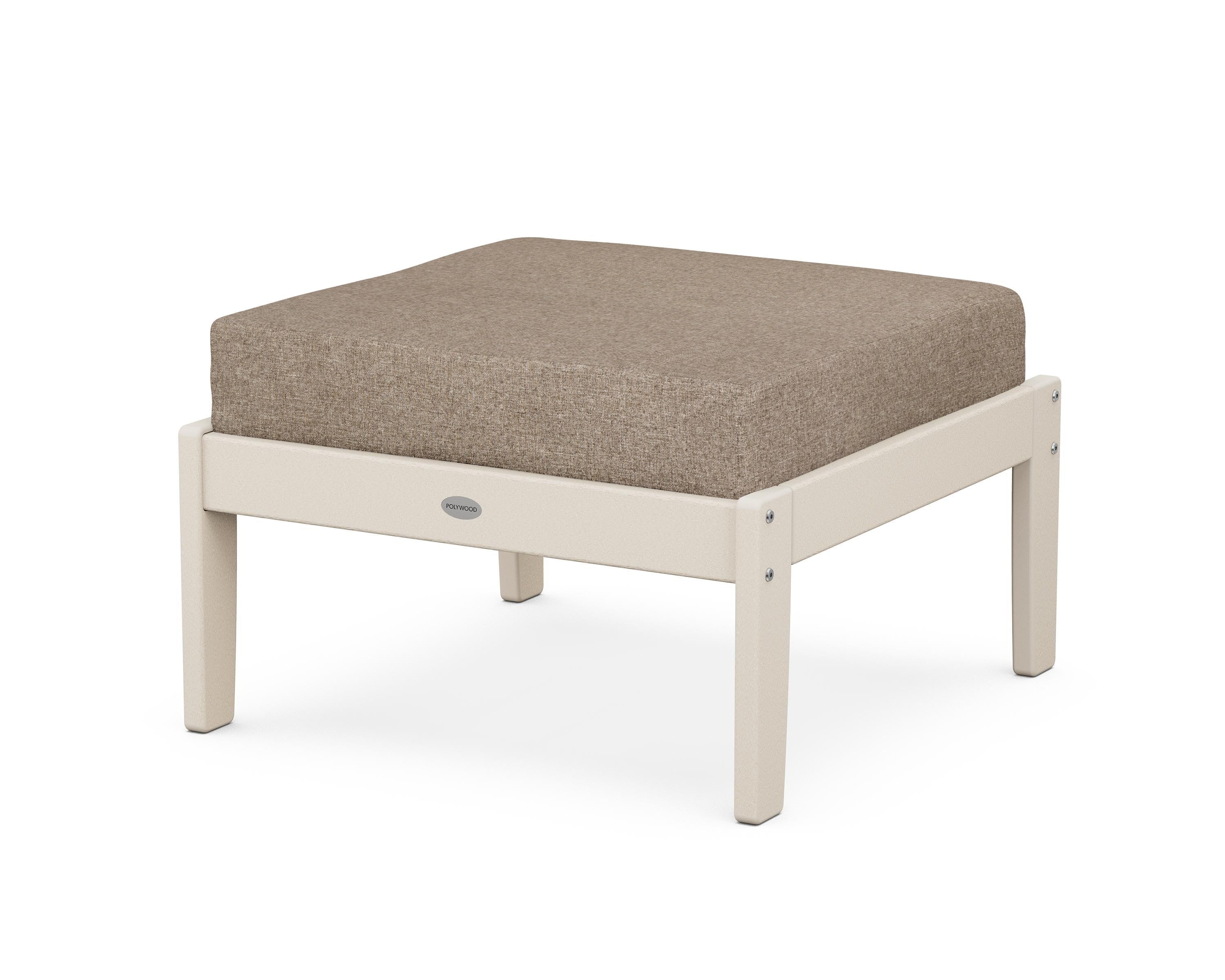 POLYWOOD® Braxton Deep Seating Ottoman in Sand / Spiced Burlap