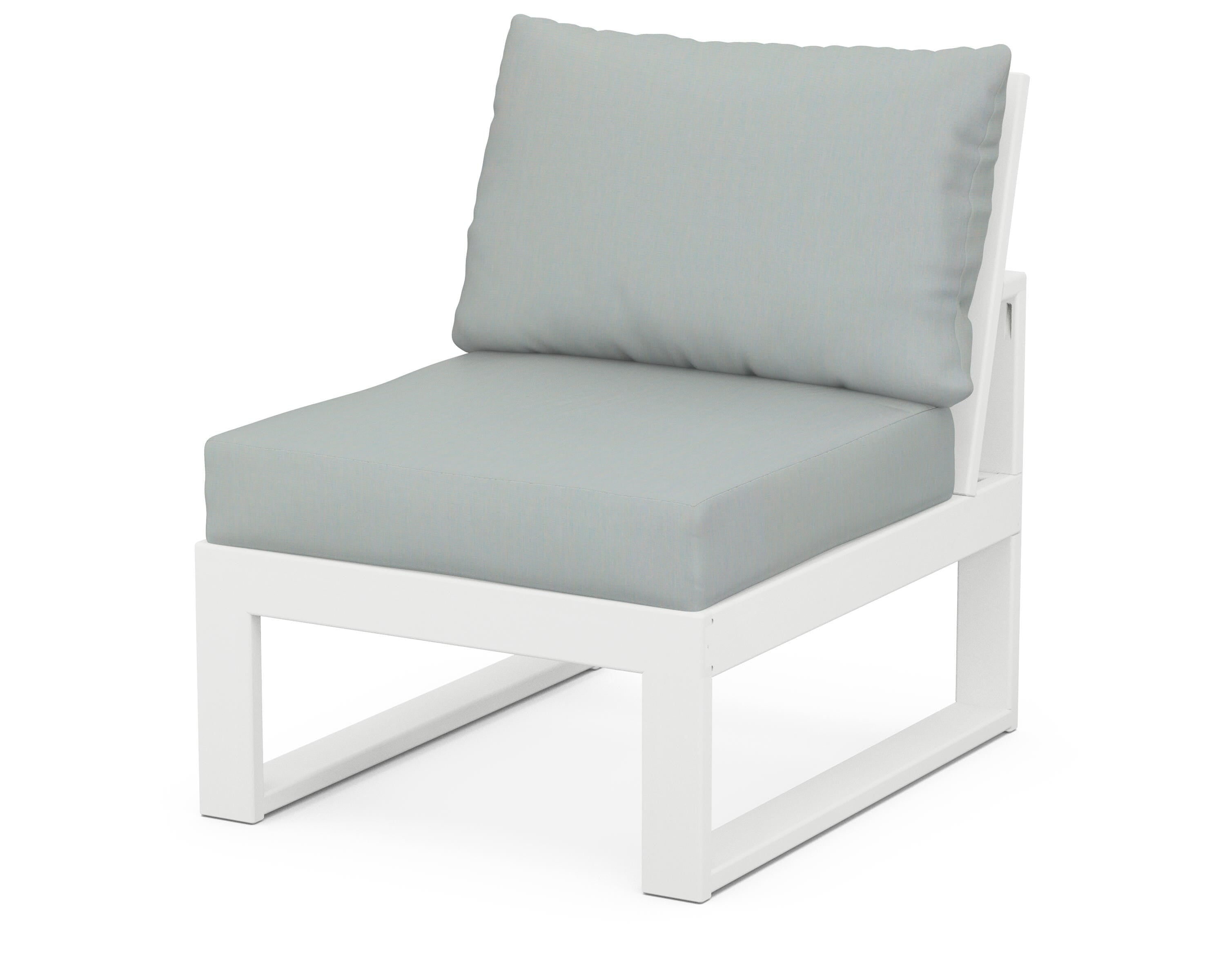 Unbranded Modular Armless Chair in White / Spa