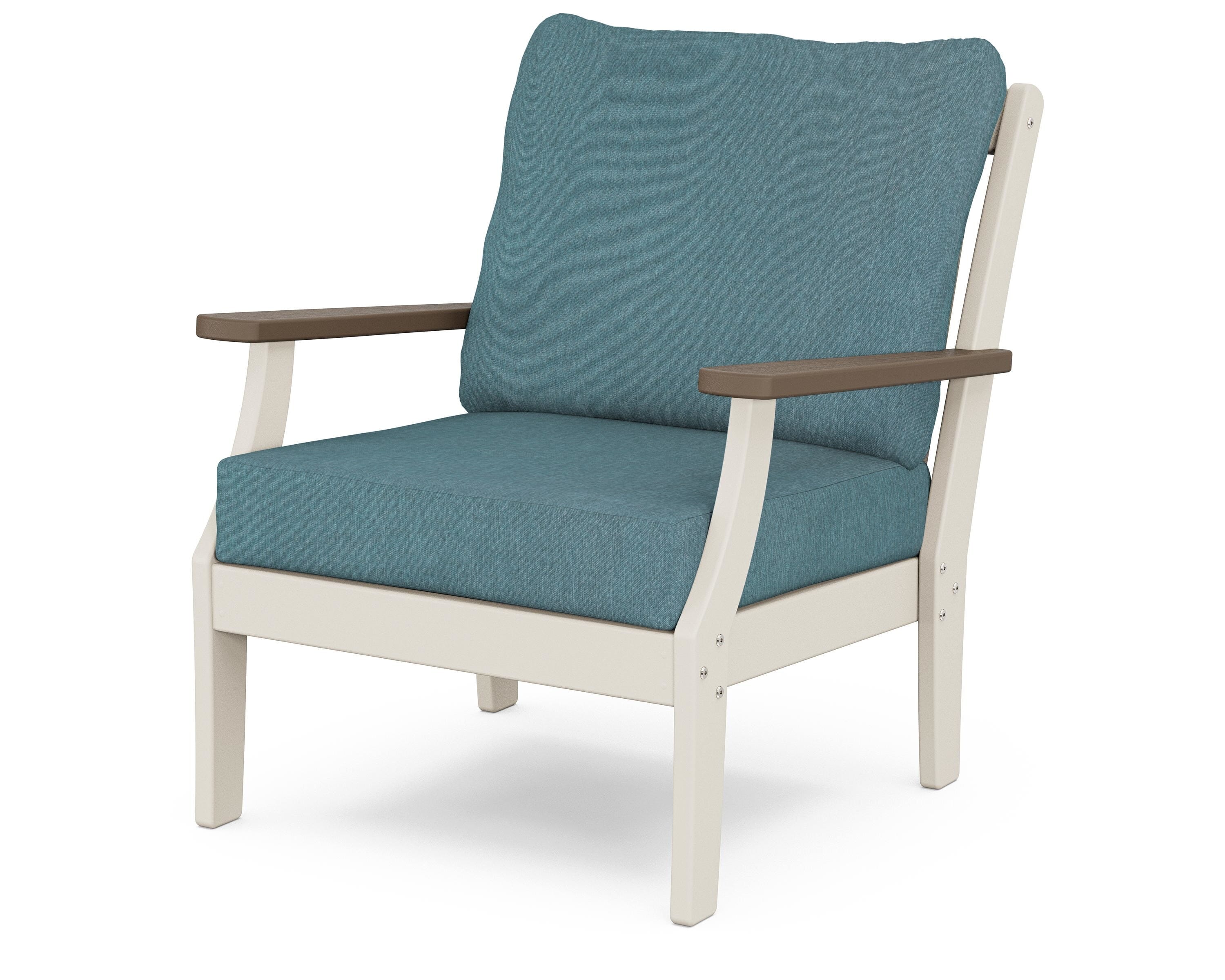 POLYWOOD® Braxton Deep Seating Chair in Sand / Kona / Ocean Teal