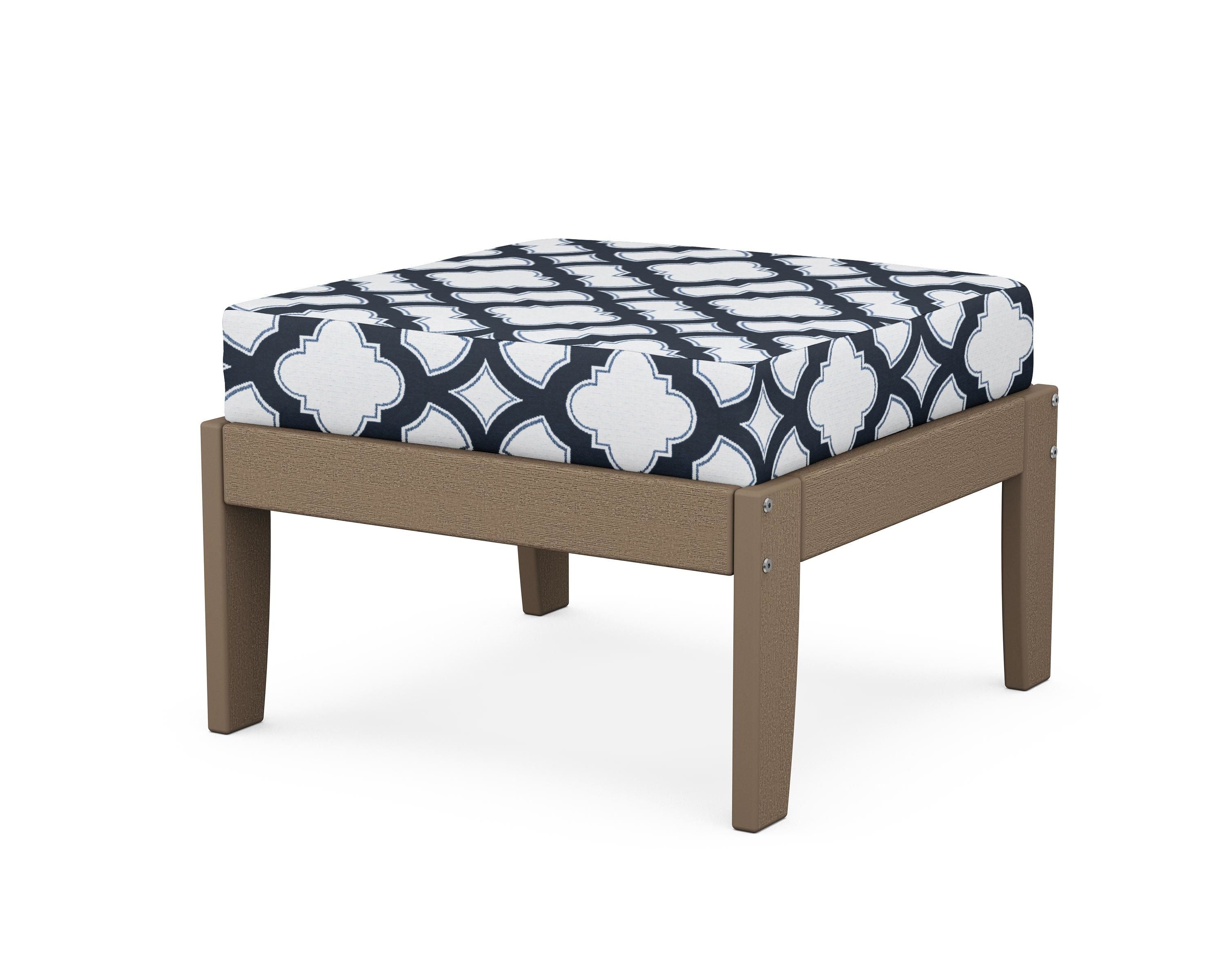 Unbranded Modular Ottoman - Classic in Vintage Sahara / Trellis Marine Indigo
