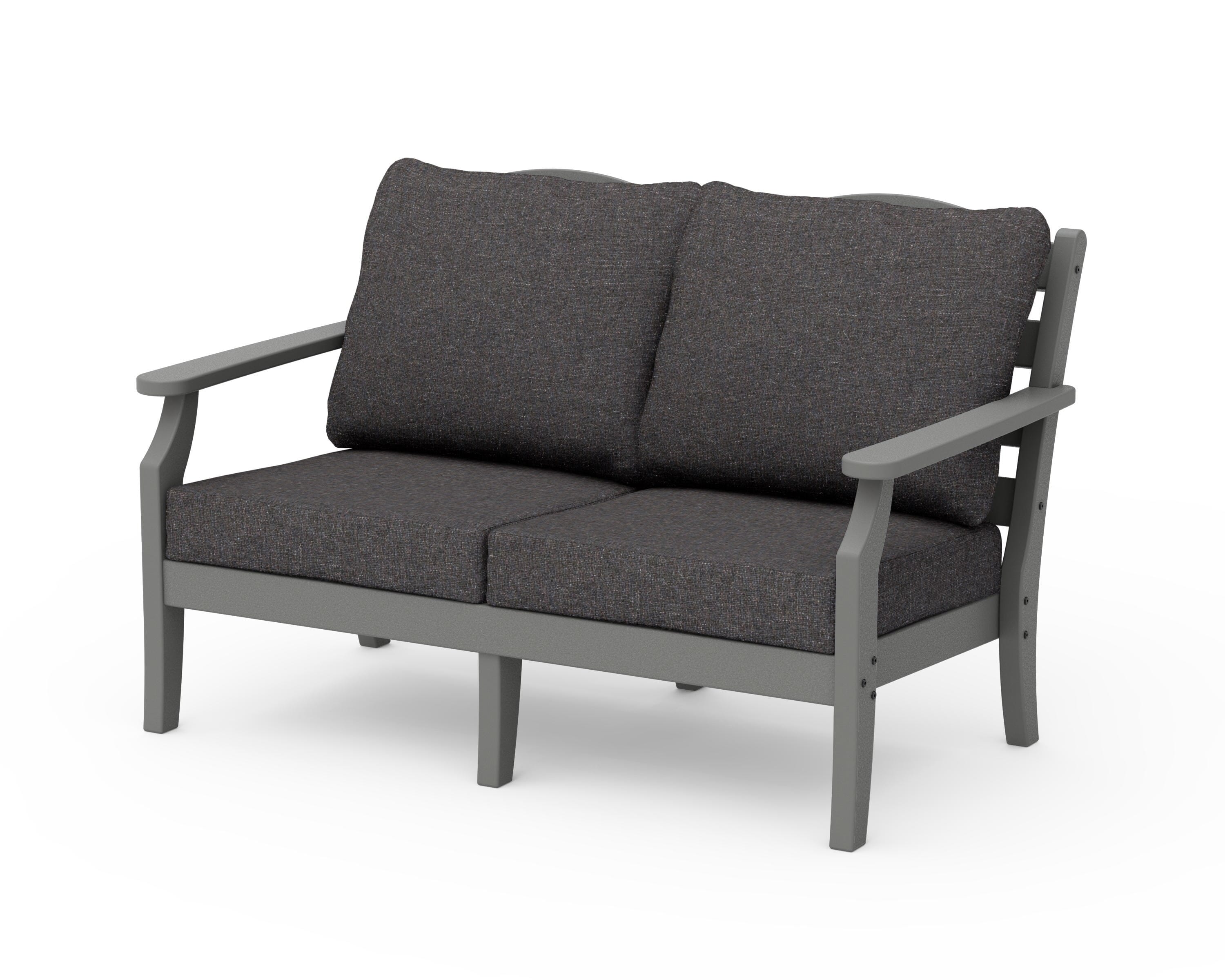 Draper James™ by POLYWOOD® Savannah Deep Seating Loveseat in Slate Grey / Ash Charcoal