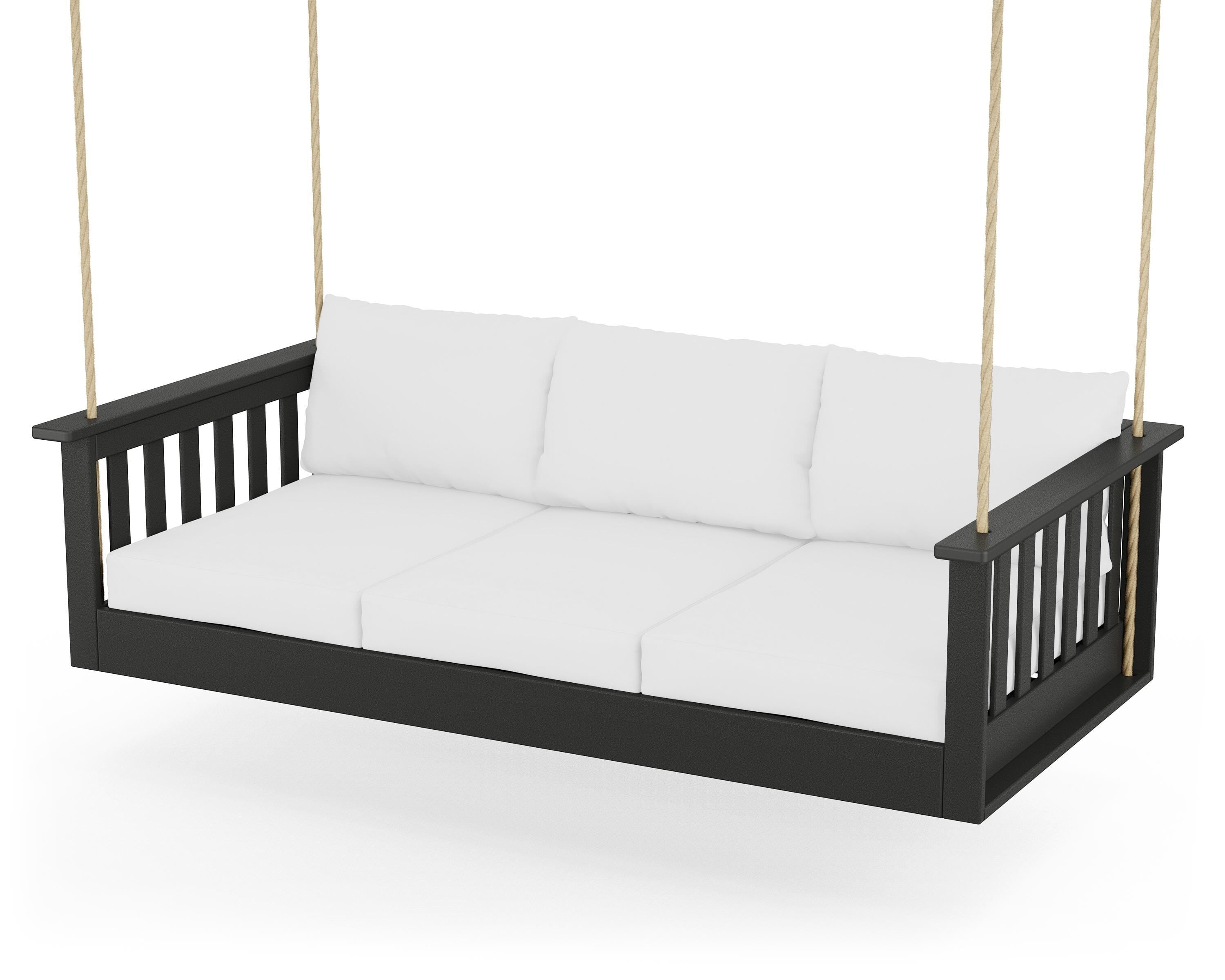 POLYWOOD® Vineyard Daybed Swing in Black / Natural