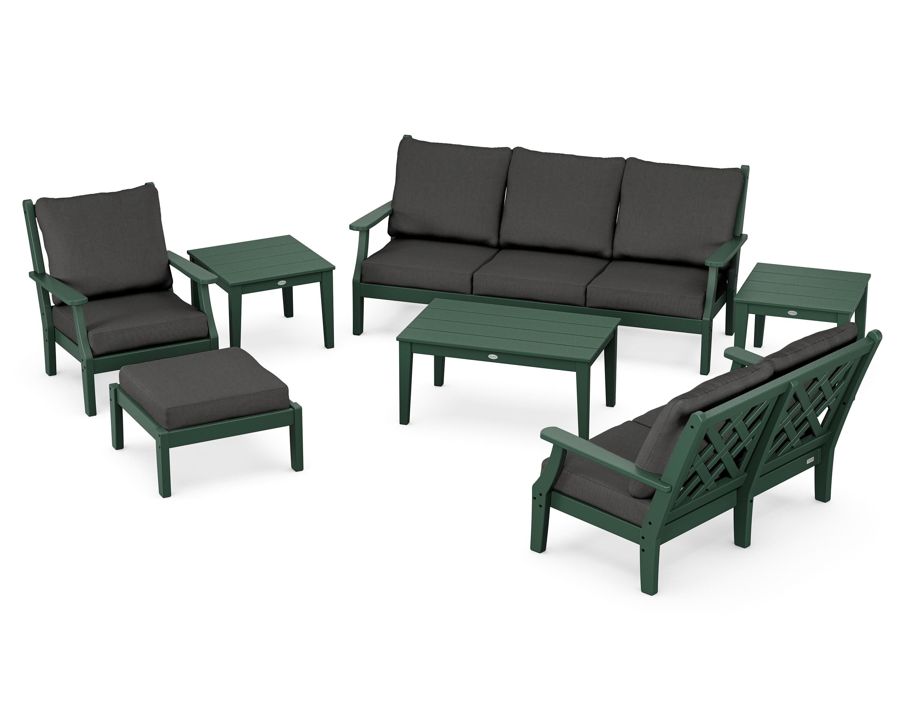 Country Living Wovendale 7-Piece Deep Seating Set in Green / Spectrum Carbon