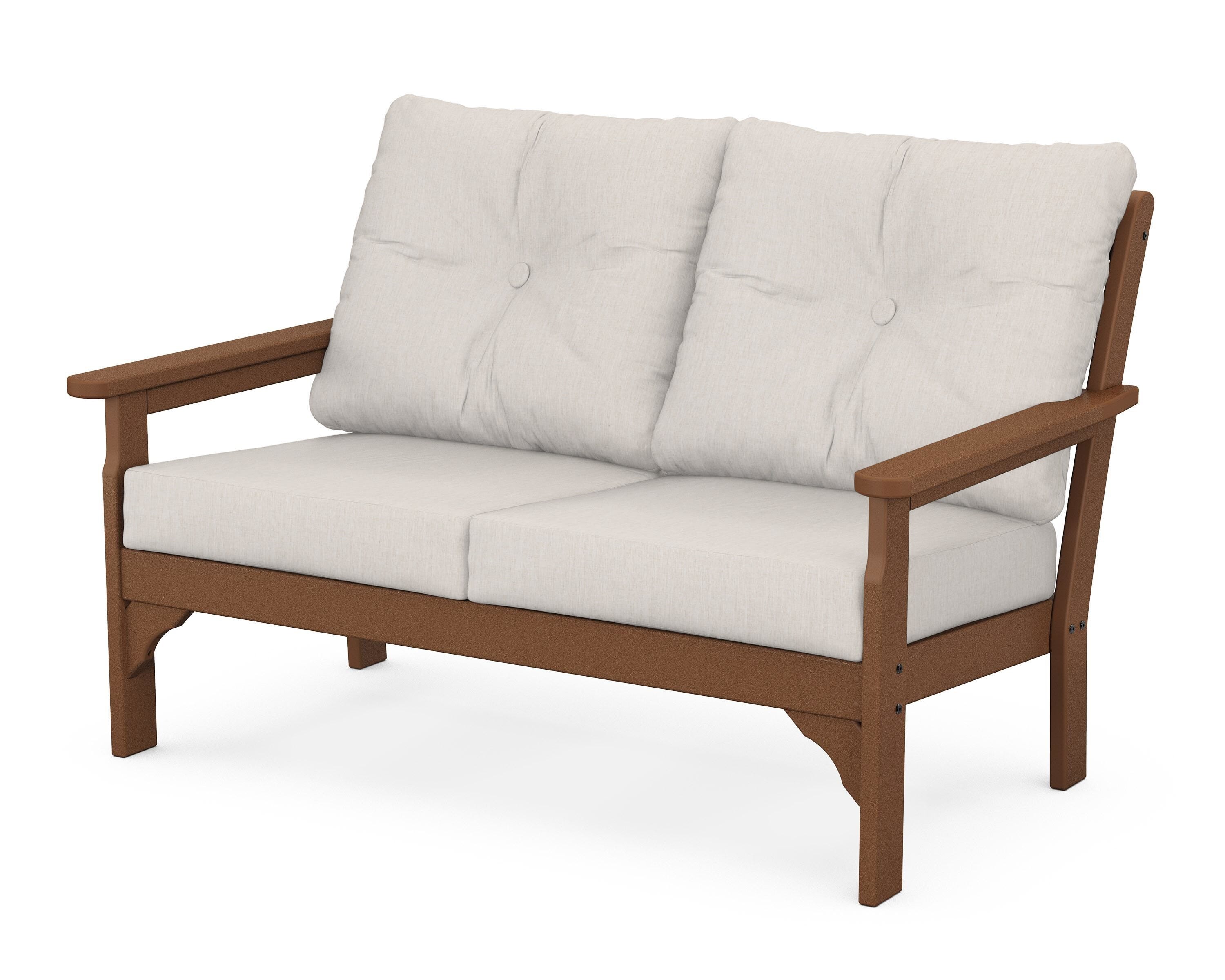 POLYWOOD® Vineyard Deep Seating Loveseat in Teak / Cast Ash