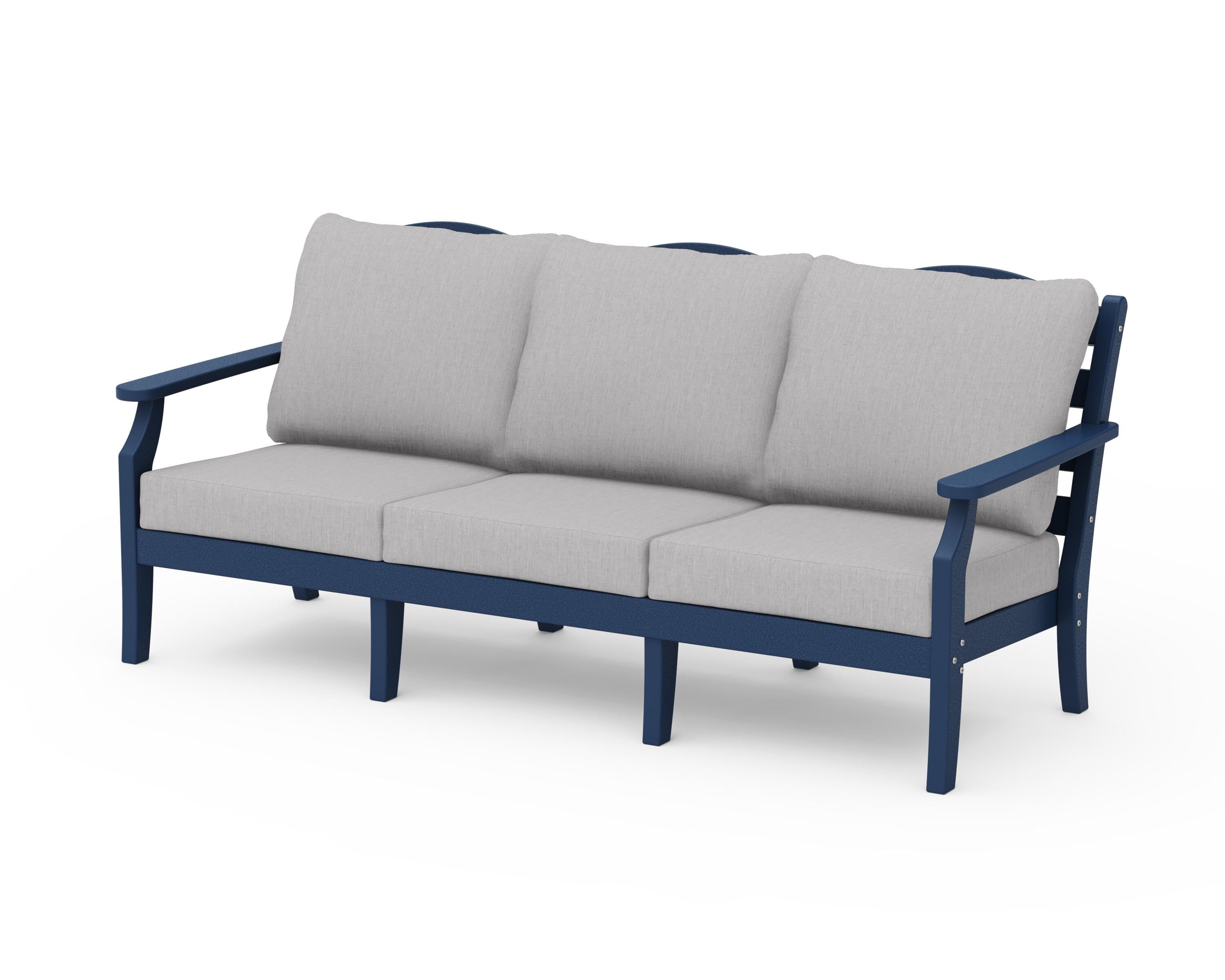 Draper James™ by POLYWOOD® Savannah Deep Seating Sofa in Navy / Granite