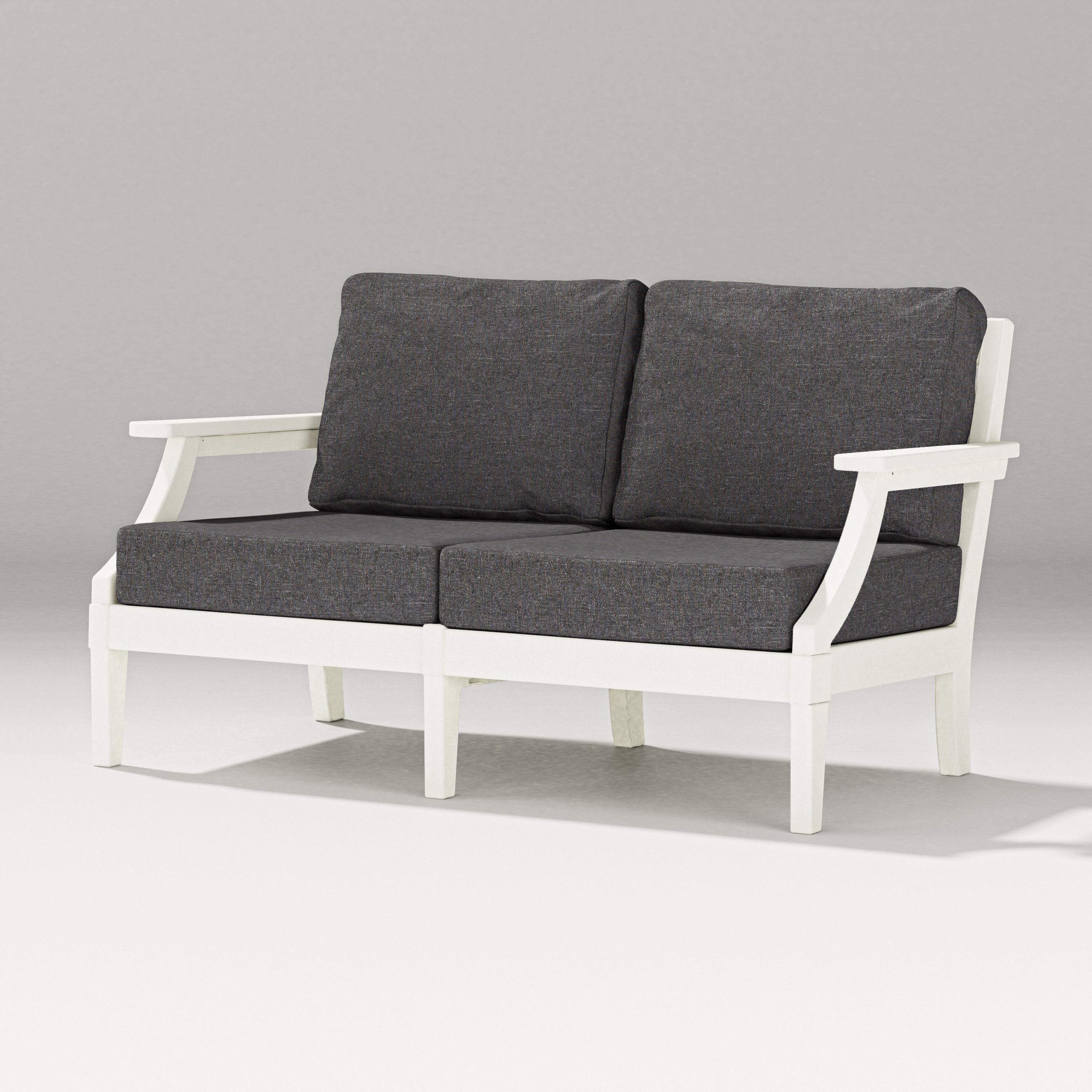 PW Designer Series Estate Loveseat in Vintage White / Ash Charcoal