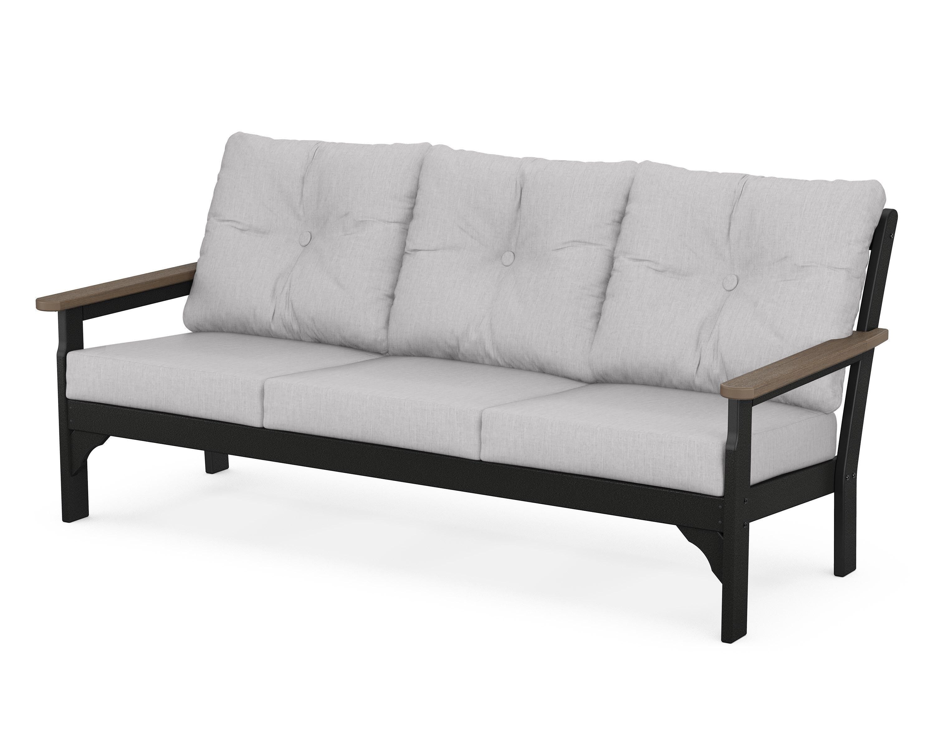 POLYWOOD® Vineyard Deep Seating Sofa in Black / Kona / Granite
