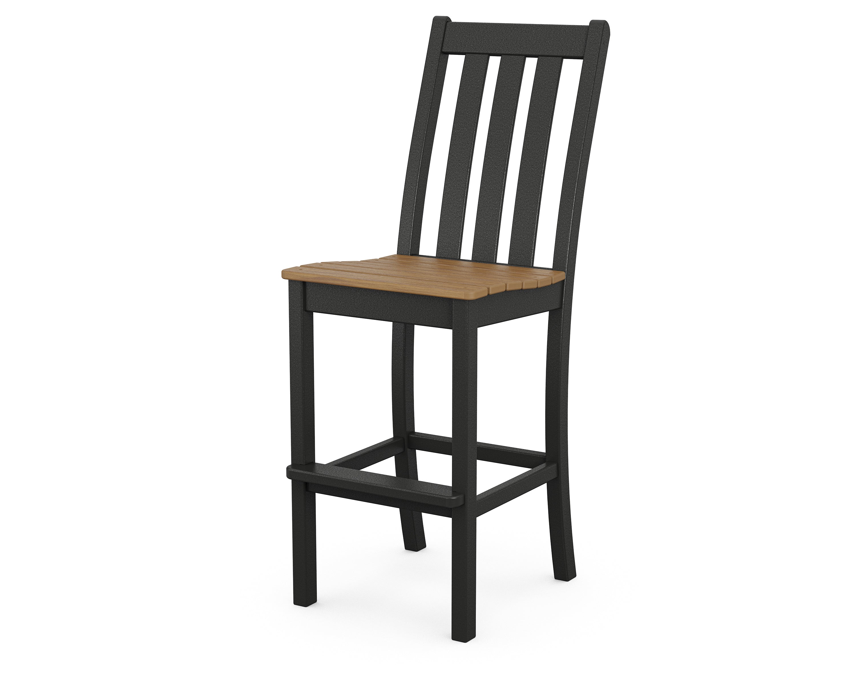 POLYWOOD® Vineyard Bar Side Chair in Black / Natural