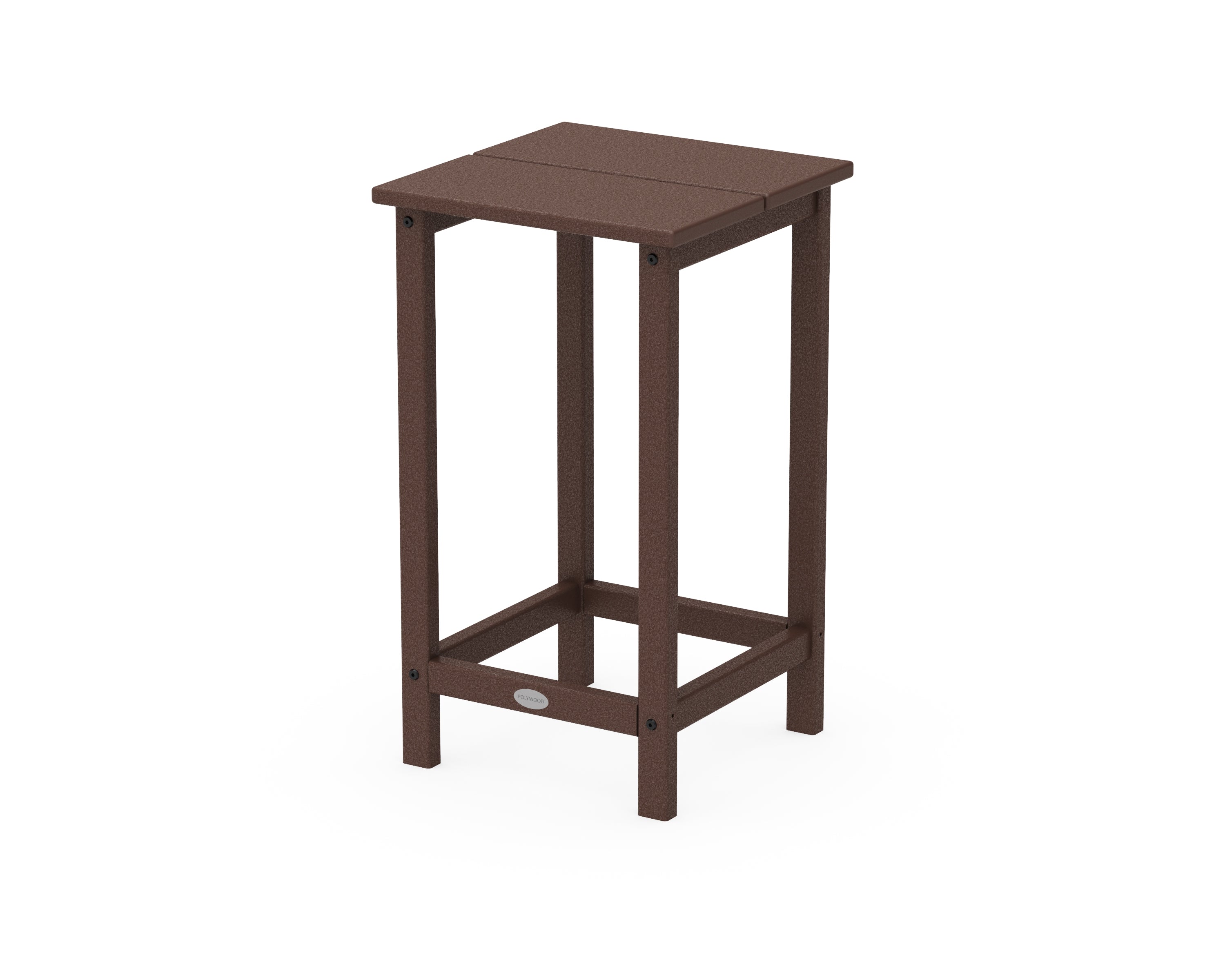 POLYWOOD® Studio Square Counter Side Table in Mahogany