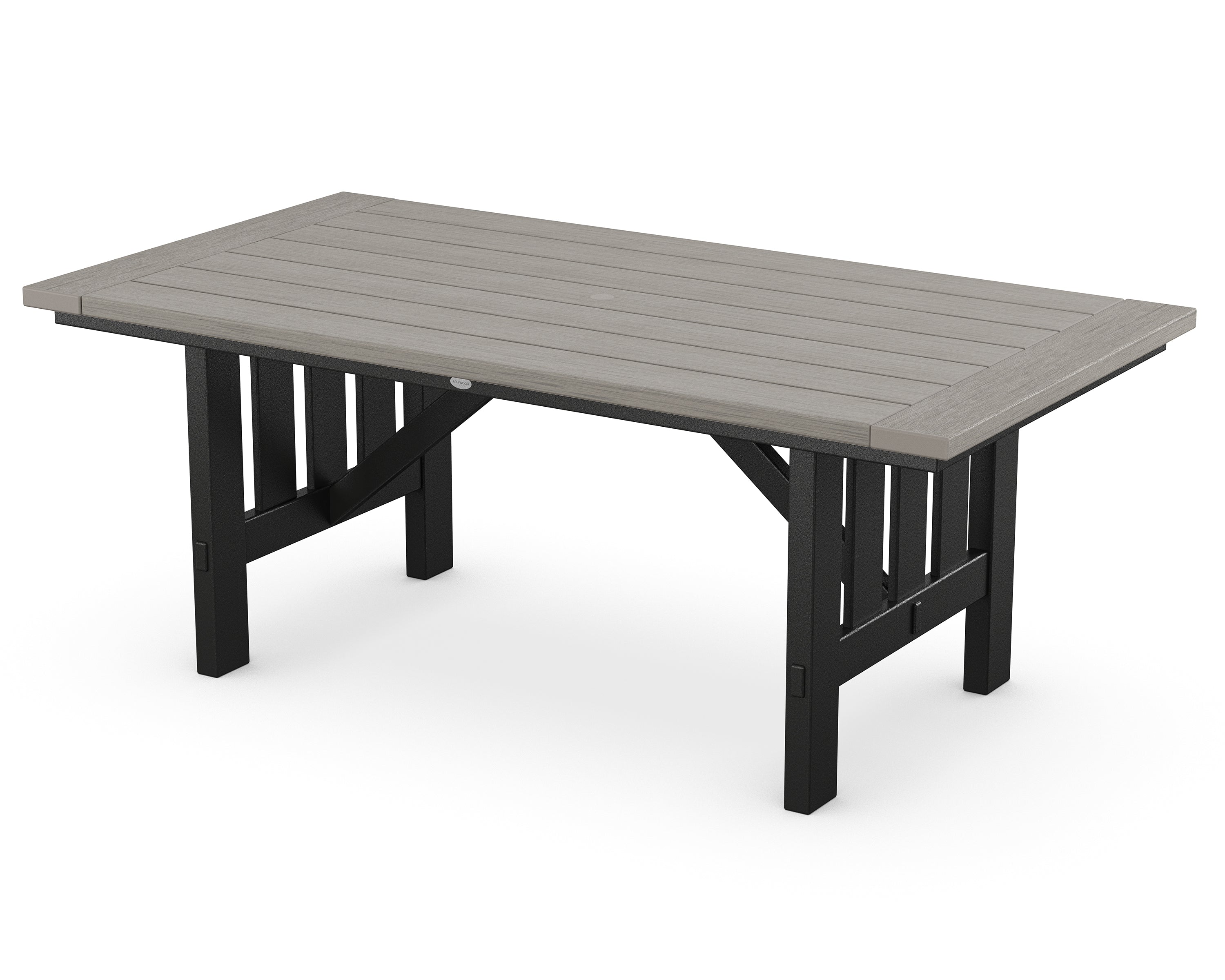 POLYWOOD® Mission 39" x 75" Dining Table in Black / Driftwood