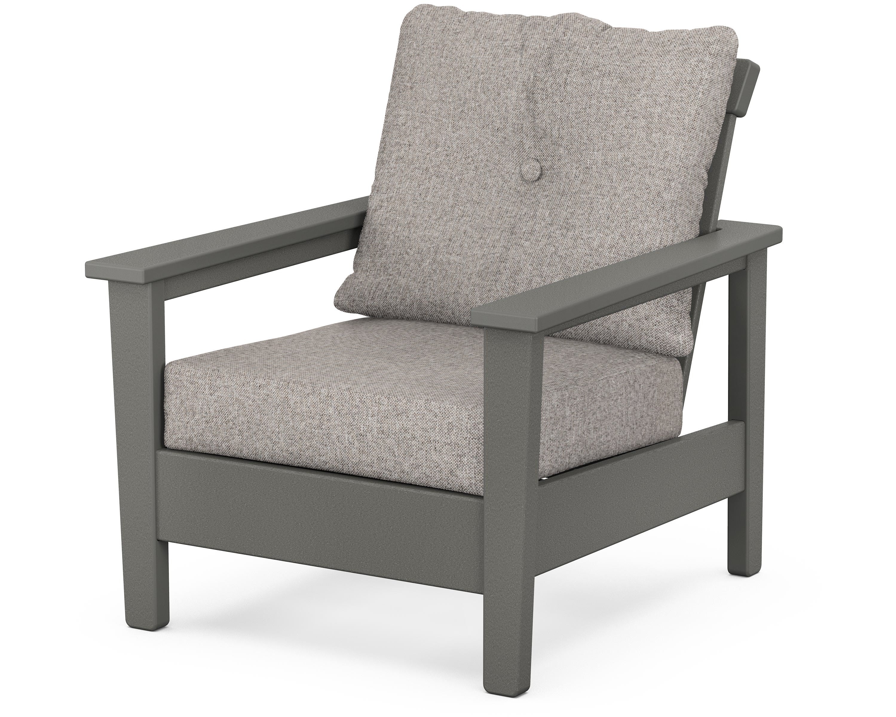 POLYWOOD® Prescott Deep Seating Chair in Slate Grey / Weathered Tweed