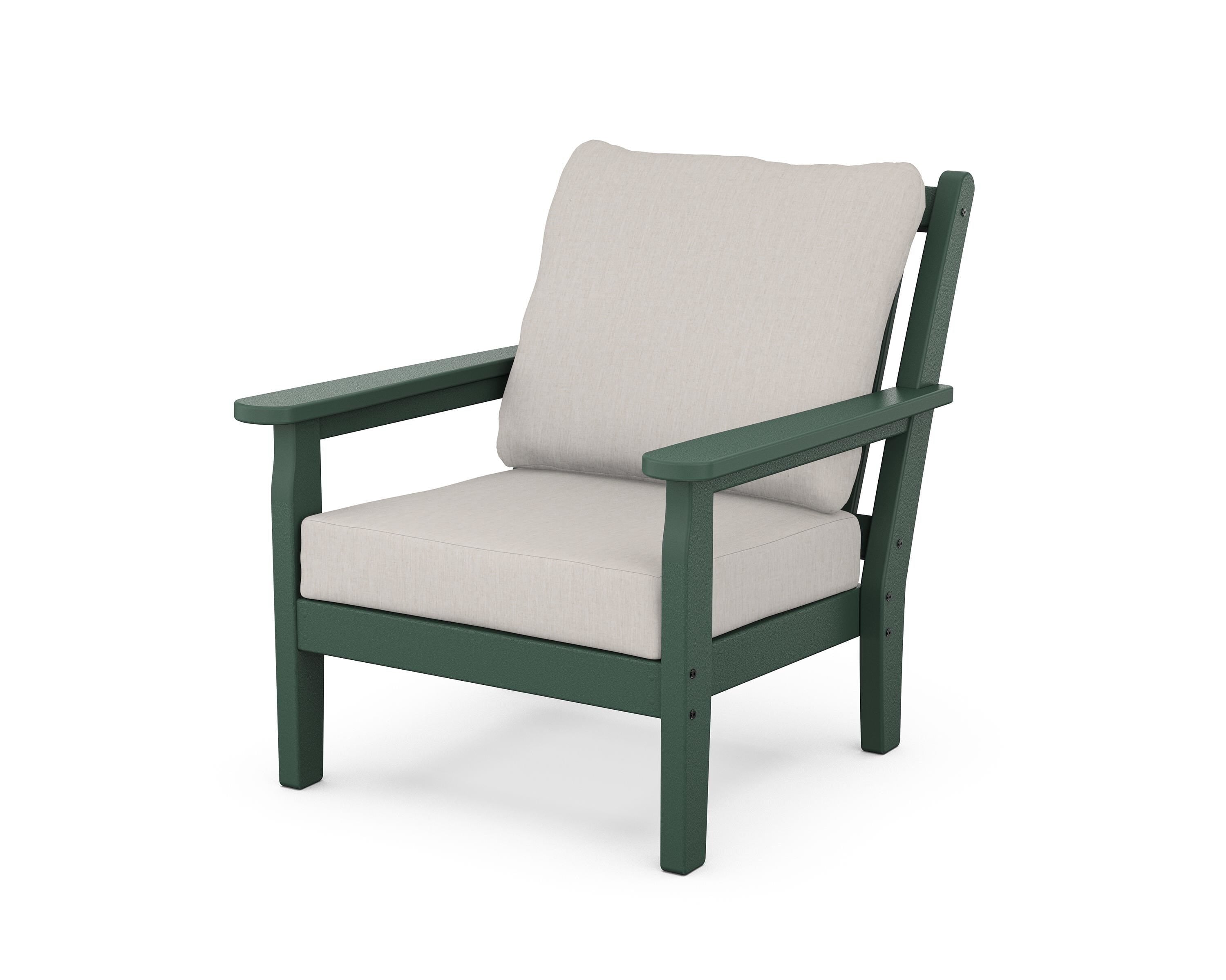 POLYWOOD® Chippendale Deep Seating Chair in Green / Cast Ash
