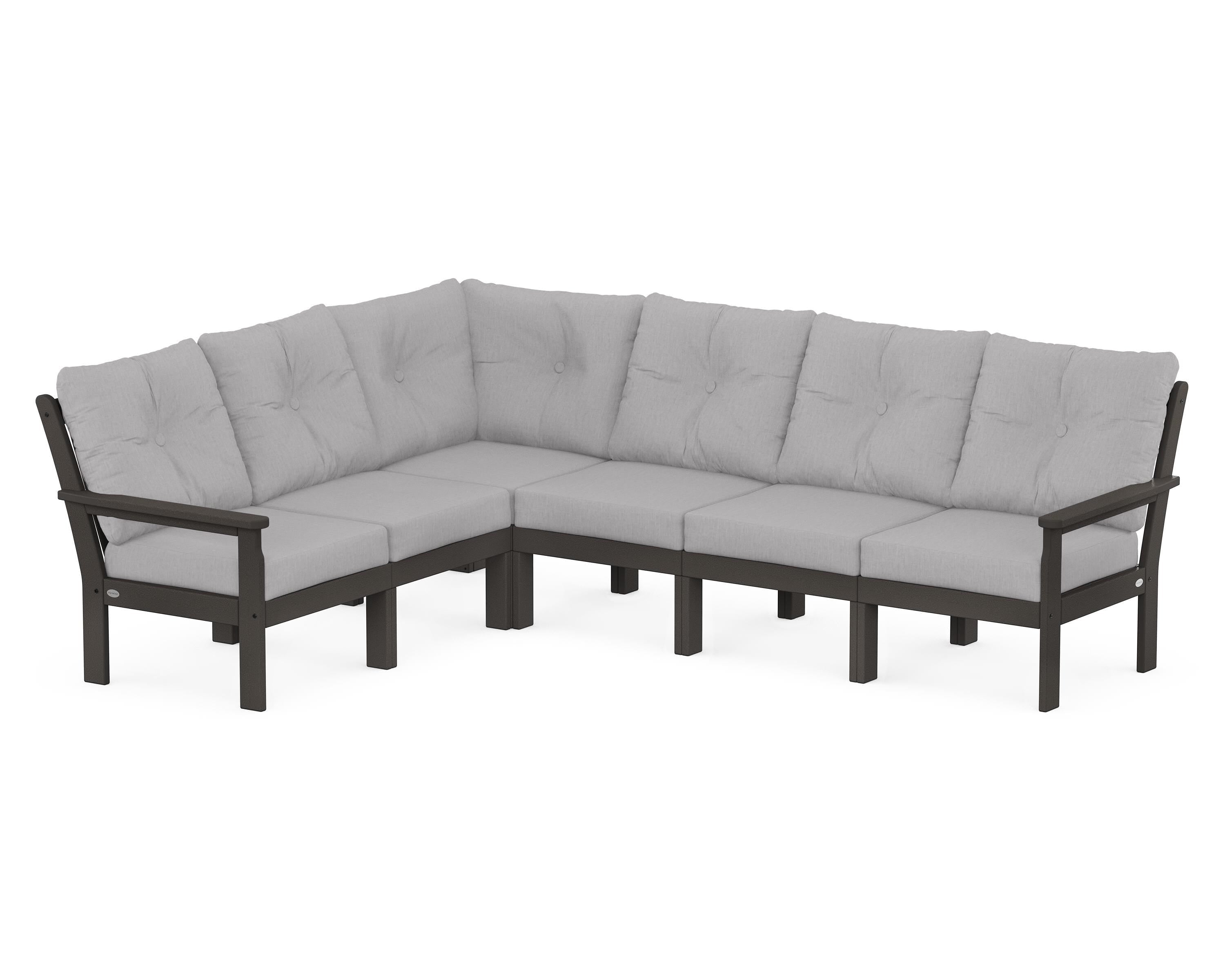 POLYWOOD® Vineyard 6-Piece Sectional in Vintage Coffee / Granite