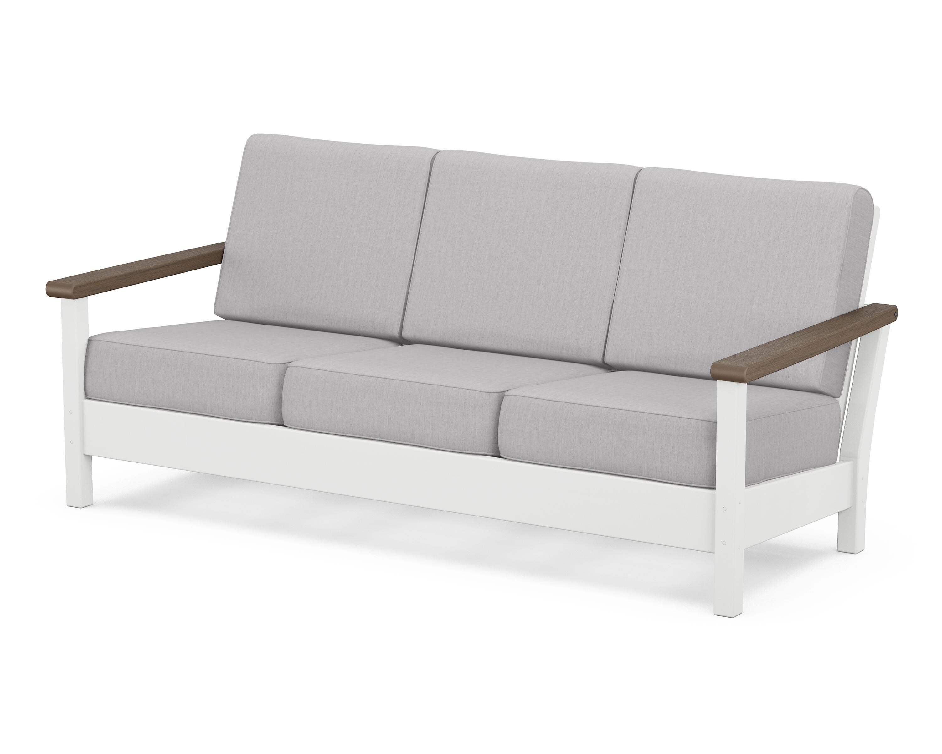POLYWOOD® Harbour Deep Seating Sofa in White / Kona / Granite
