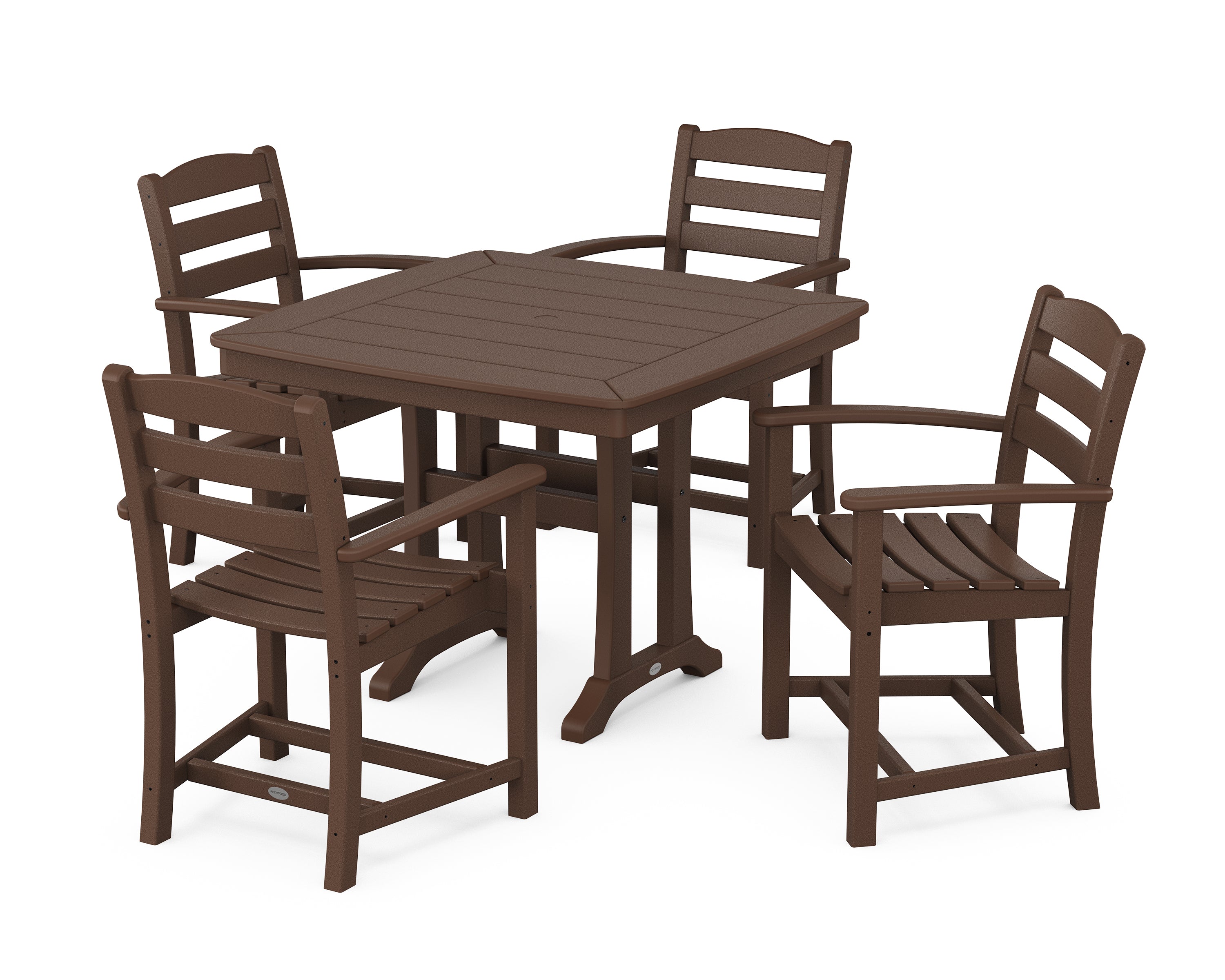 POLYWOOD® La Casa Café 5-Piece Dining Set with Trestle Legs in Mahogany