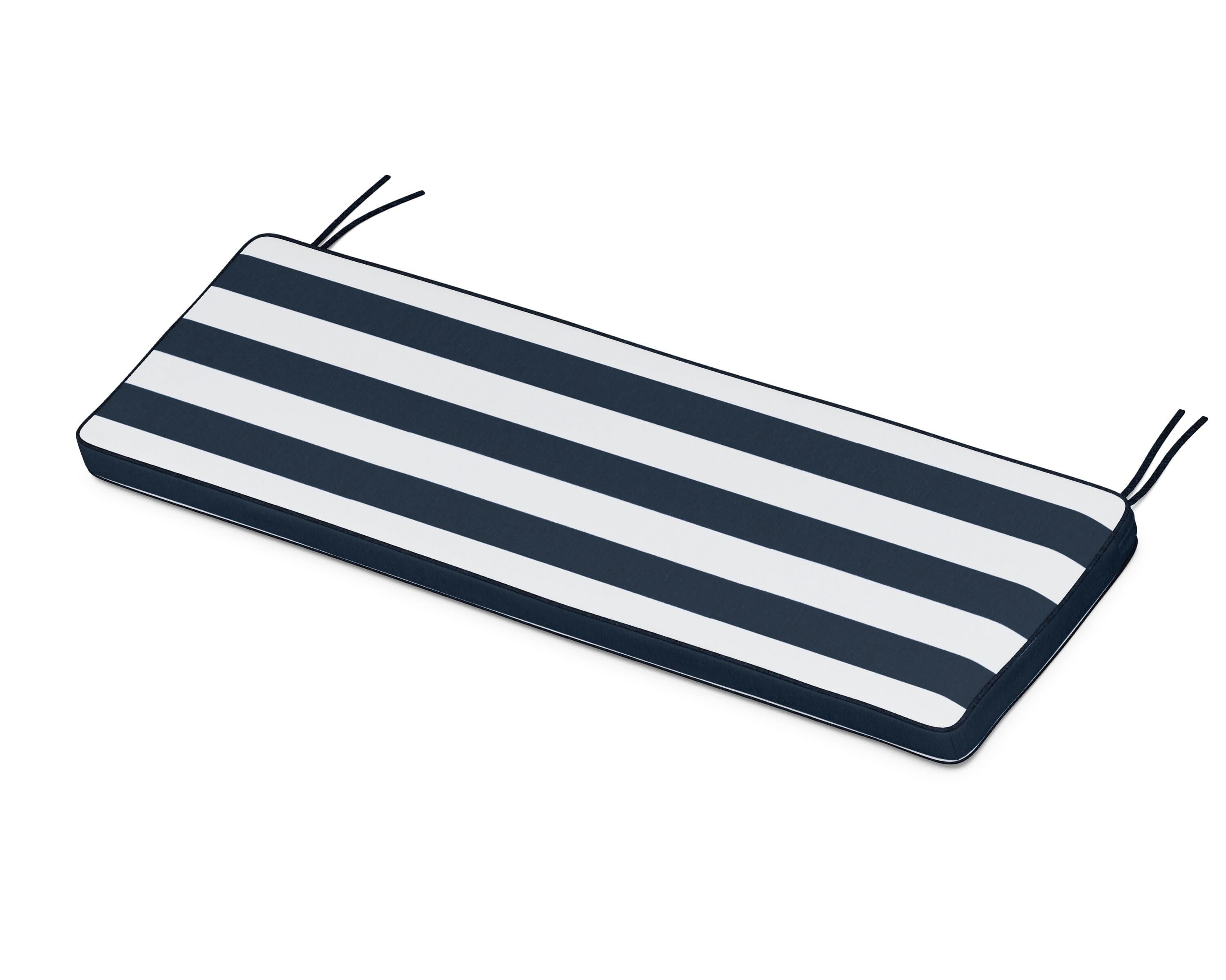 Martha Stewart by POLYWOOD® Chinoiserie Bench Seat Cushion in Cabana Stripe Marine Indigo