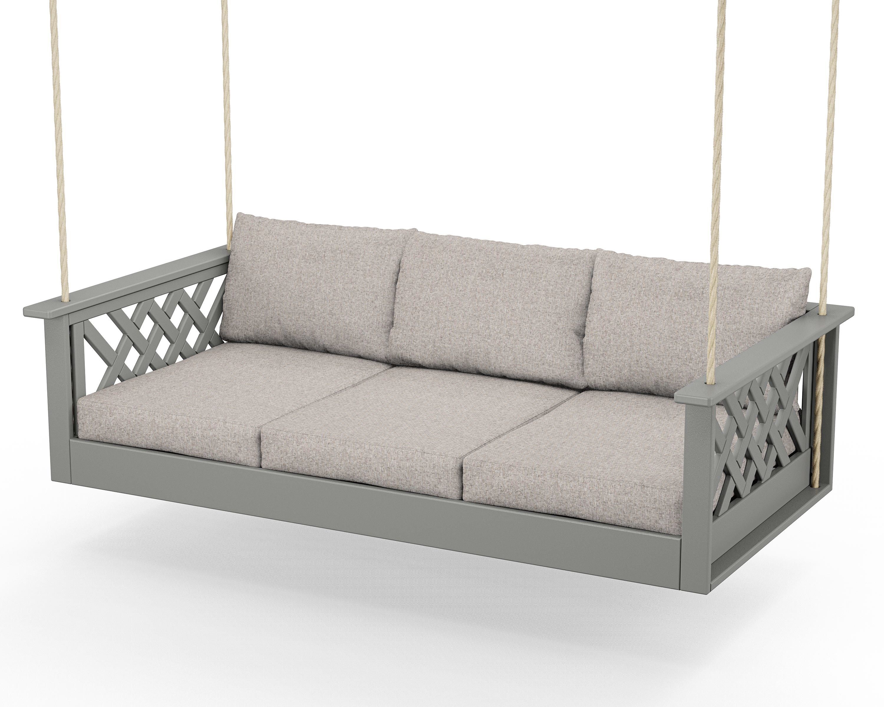 Country Living Wovendale Daybed Swing in Slate Grey / Weathered Tweed
