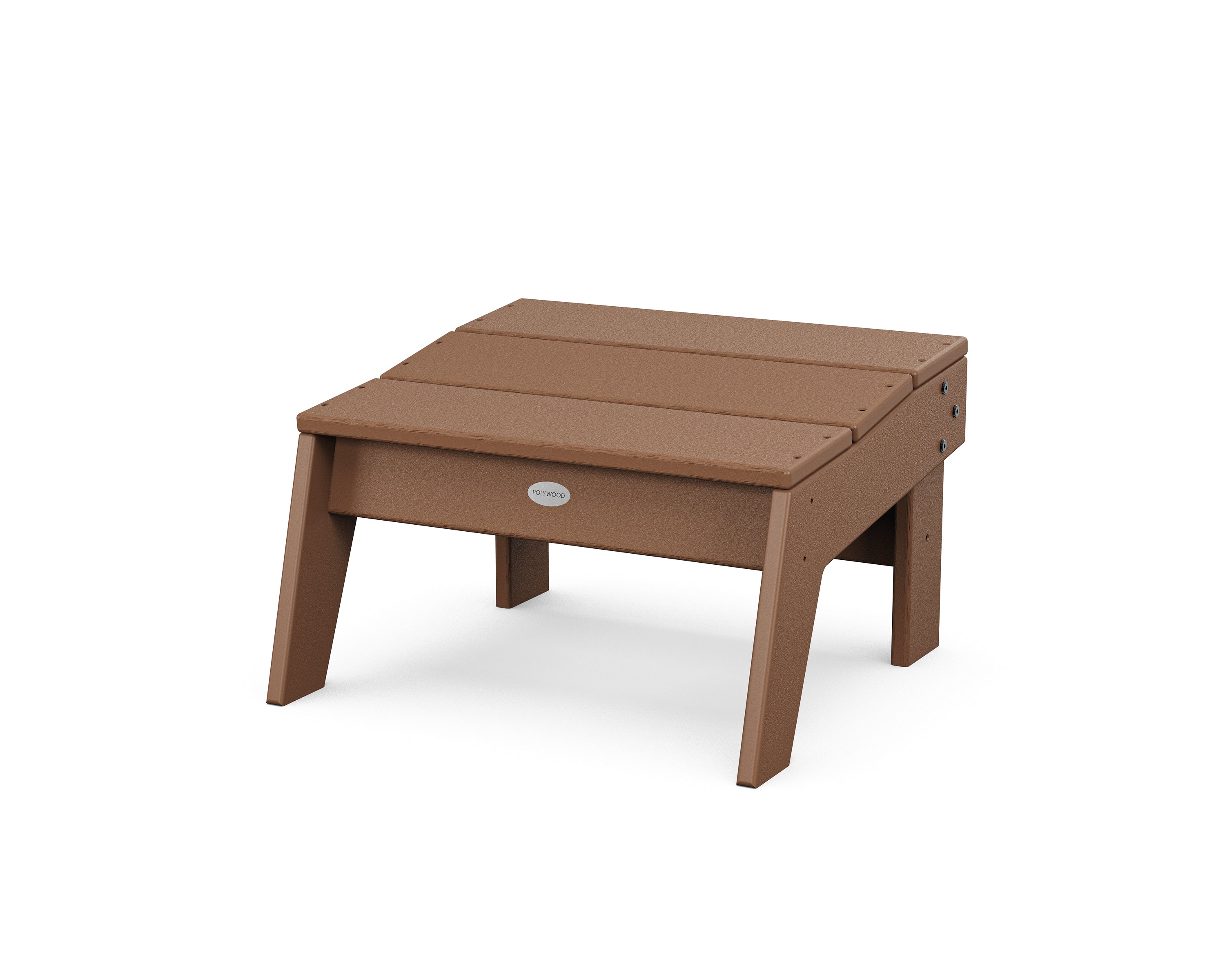 POLYWOOD® Modern Studio Ottoman in Teak