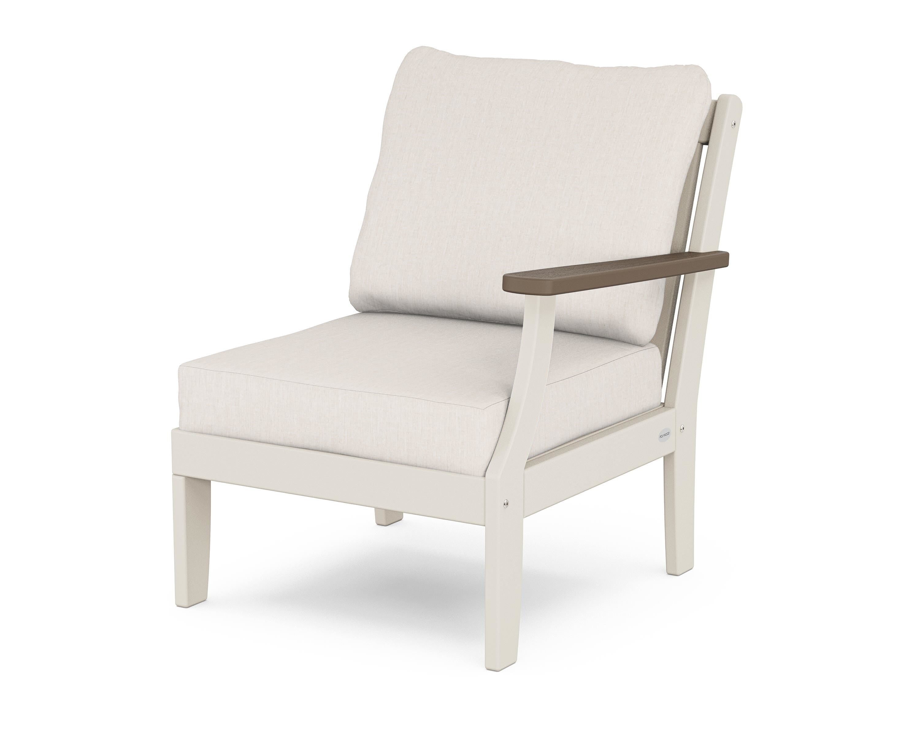 POLYWOOD® Braxton Modular Right Arm Chair in Sand / Kona / Cast Ash