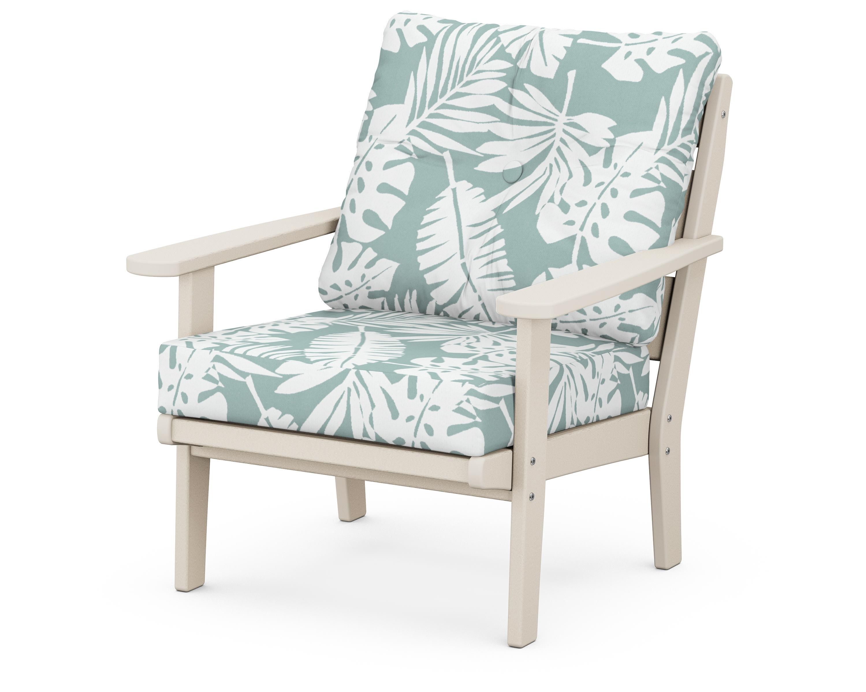 POLYWOOD® Lakeside Deep Seating Chair in Sand / Leaf Glacier Spa