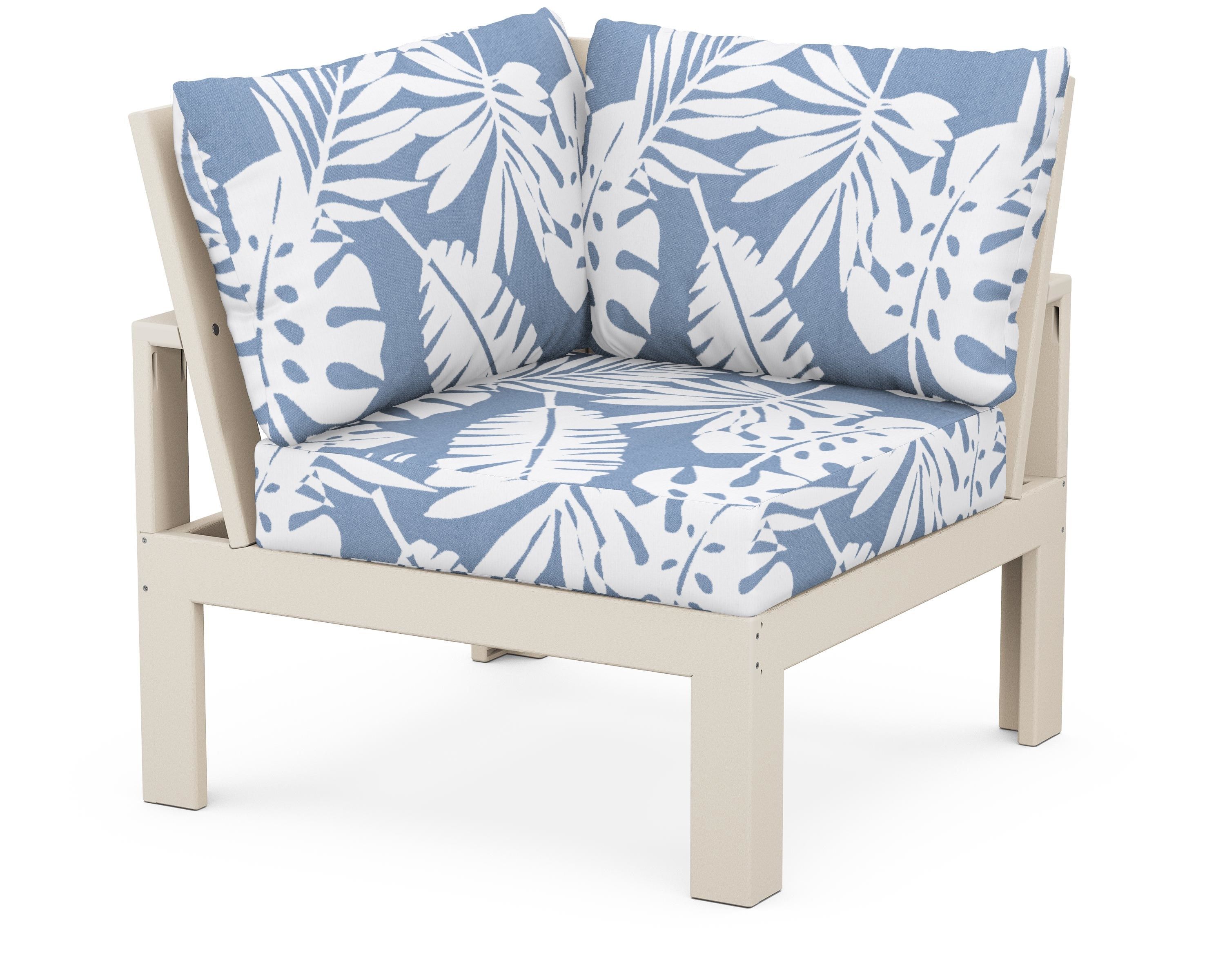 Unbranded Modular Corner Chair in Sand / Leaf Sky Blue