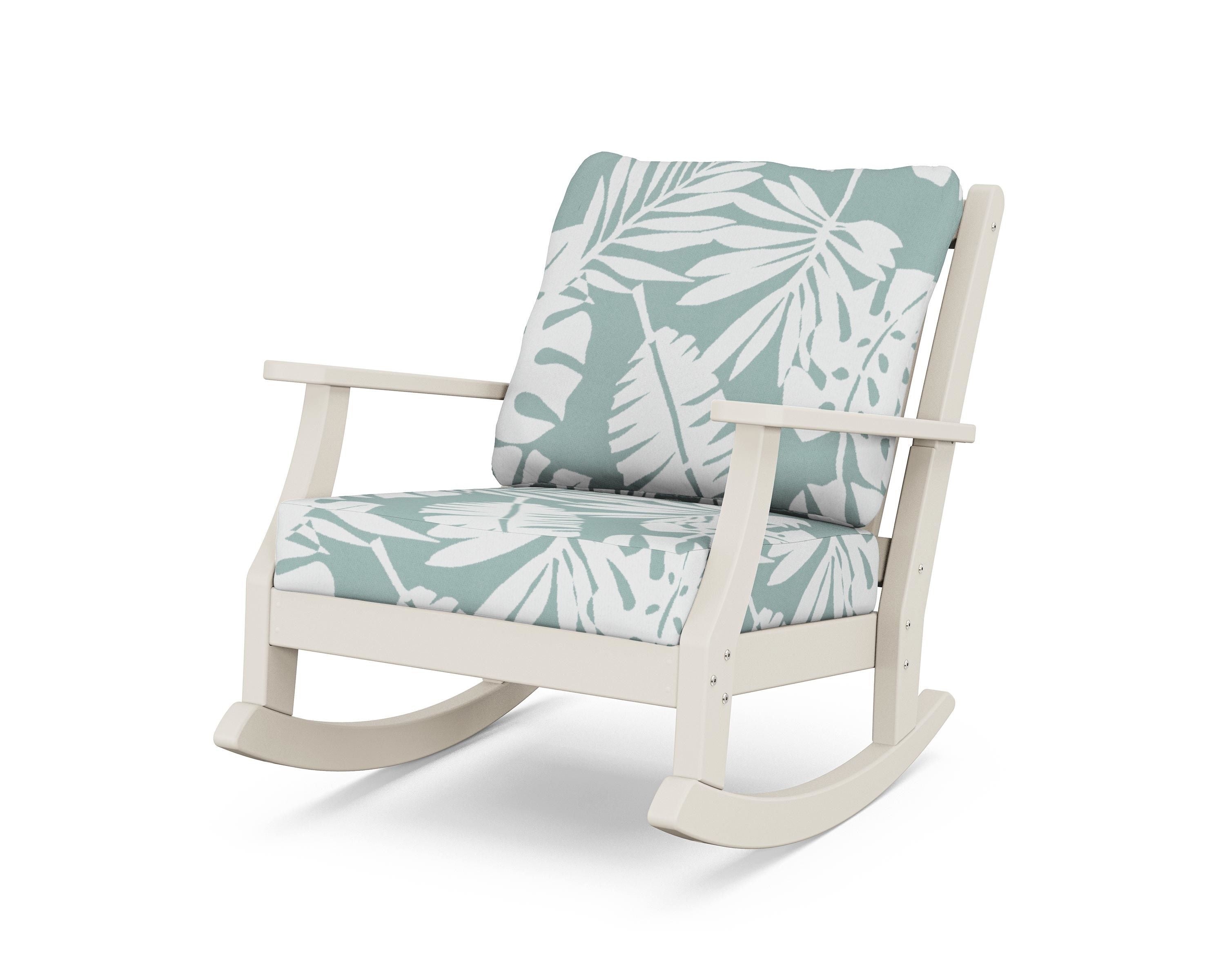 Country Living Wovendale Deep Seating Rocking Chair in Sand / Leaf Glacier Spa