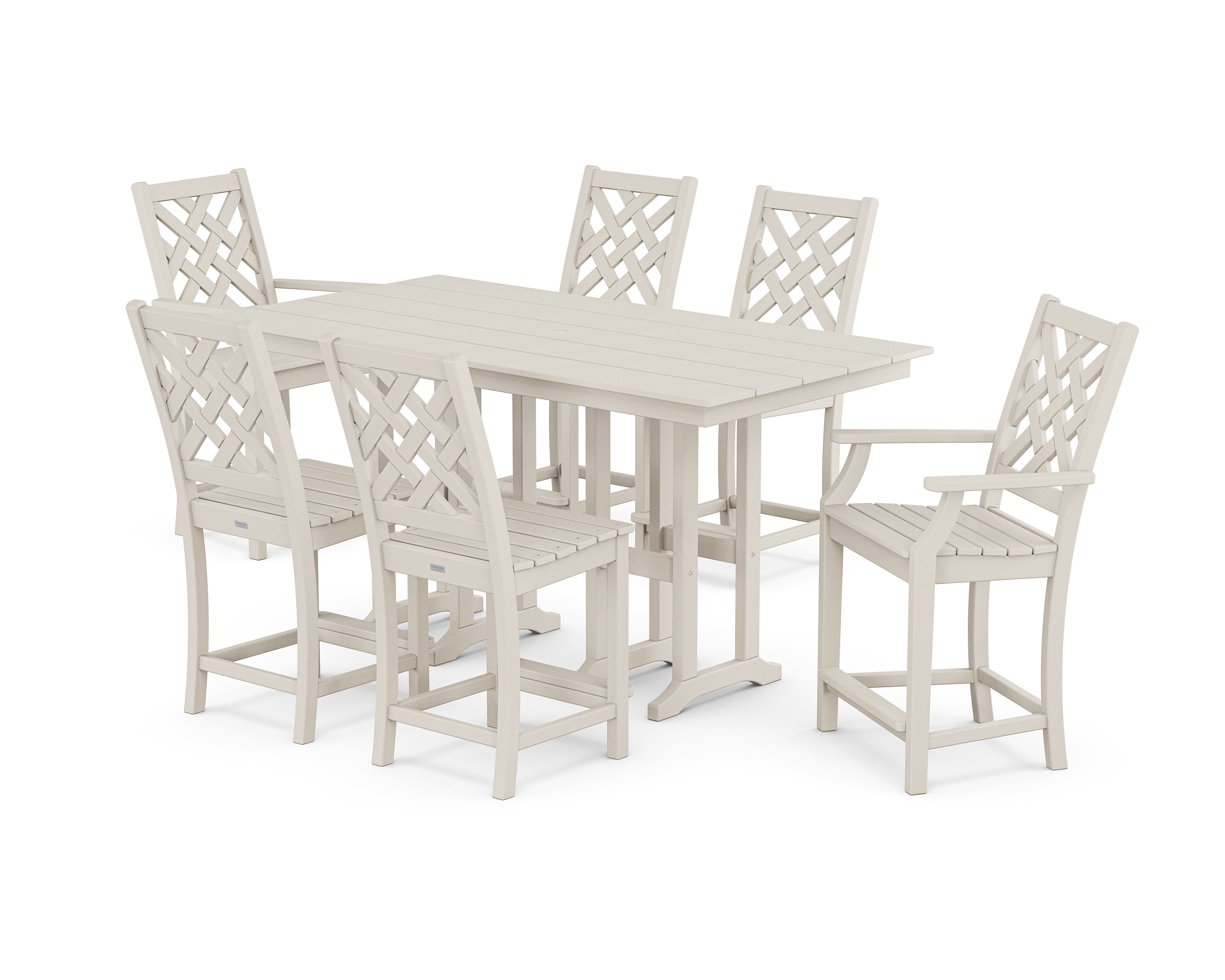 Country Living Wovendale 7-Piece Farmhouse Counter Set in Sand