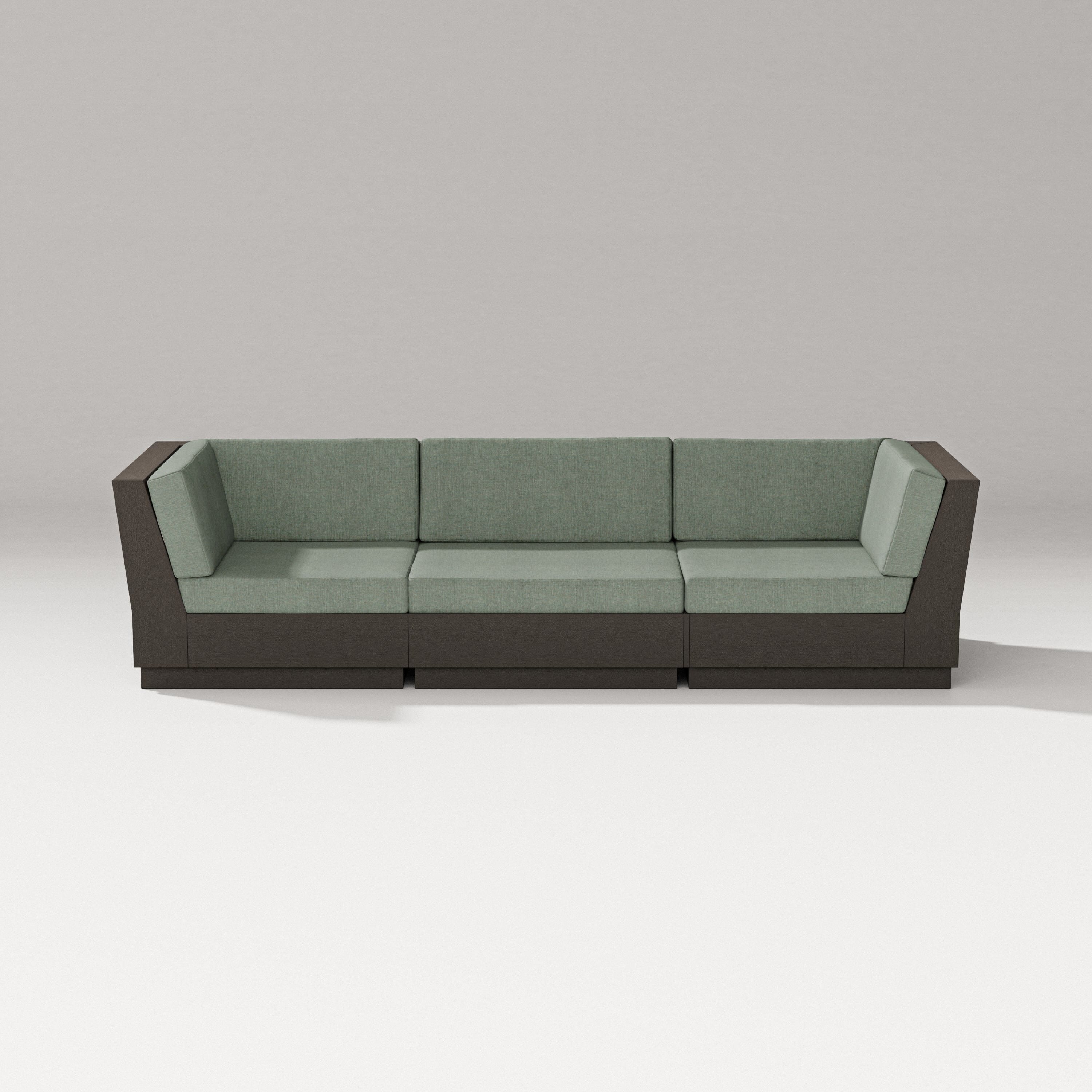 PW Designer Series Elevate Sofa Sectional in Vintage Coffee / Cast Sage