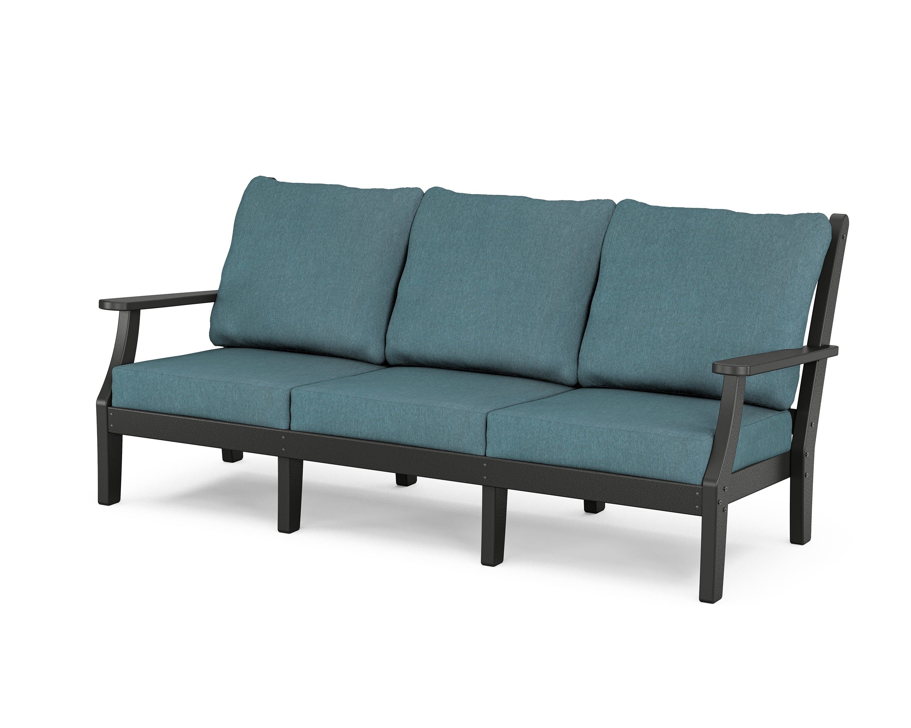 Country Living Wovendale Deep Seating Sofa in Black / Ocean Teal