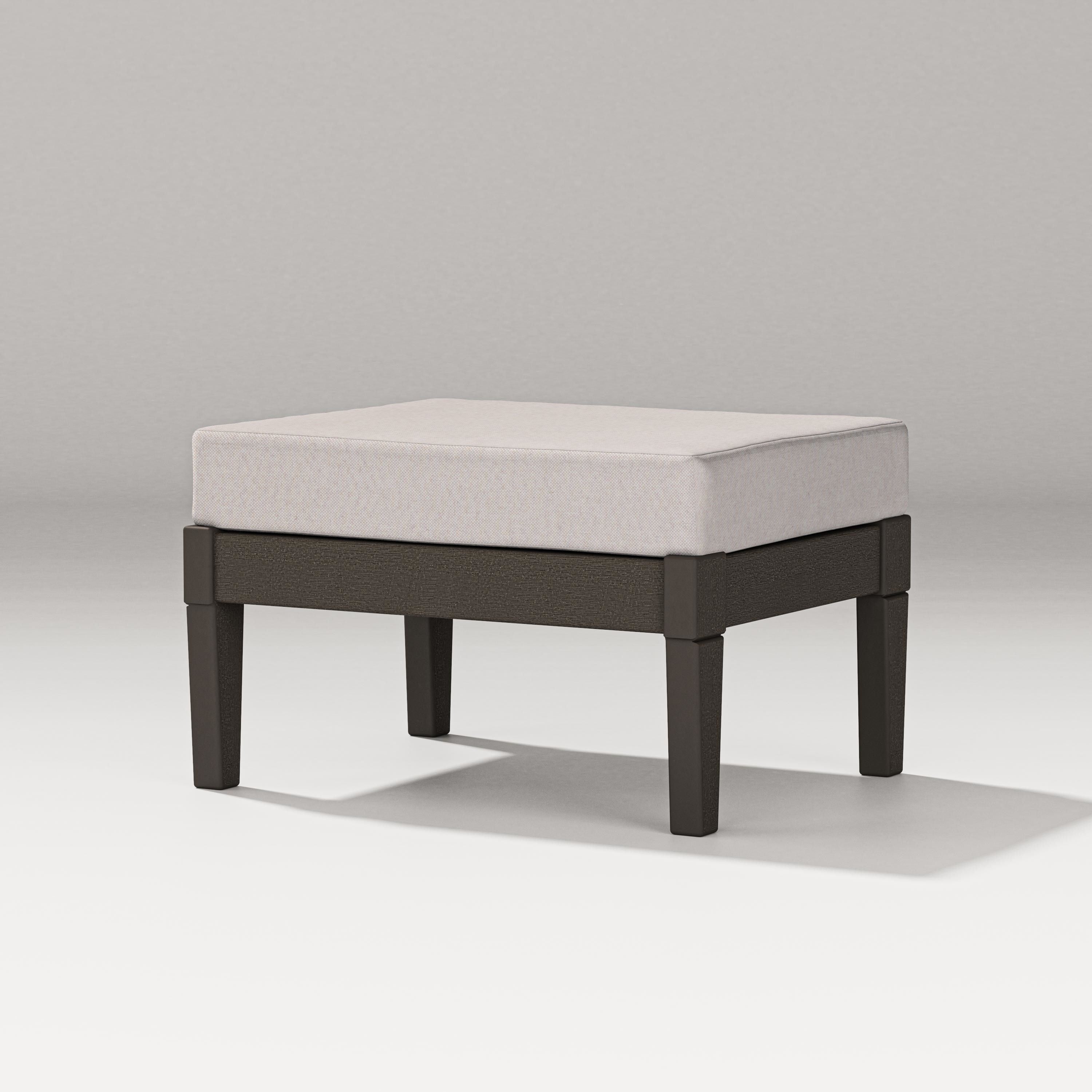 PW Designer Series Estate Lounge Ottoman in Vintage Coffee / Dune Burlap