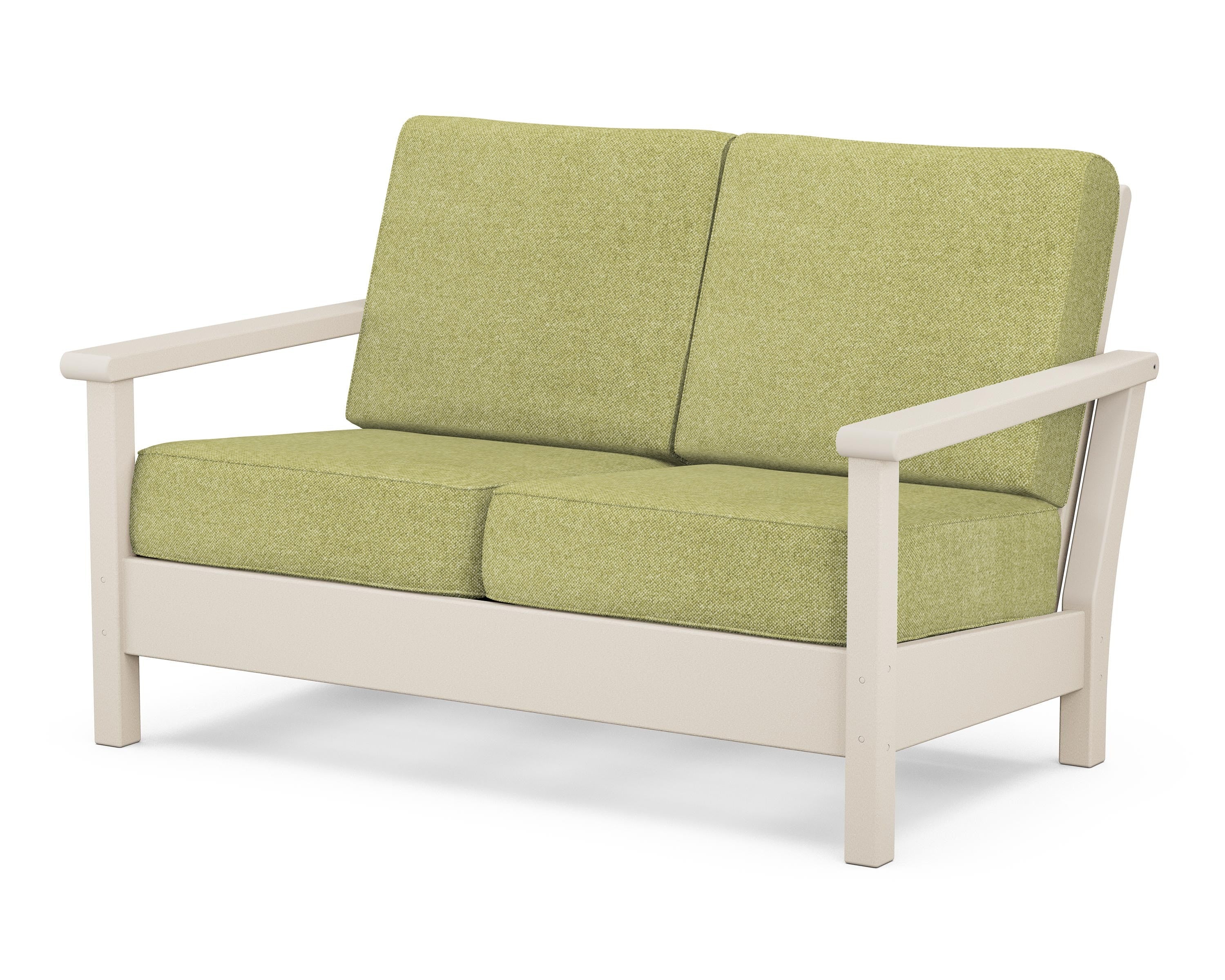 POLYWOOD® Harbour Deep Seating Loveseat in Sand / Chartreuse Boucle