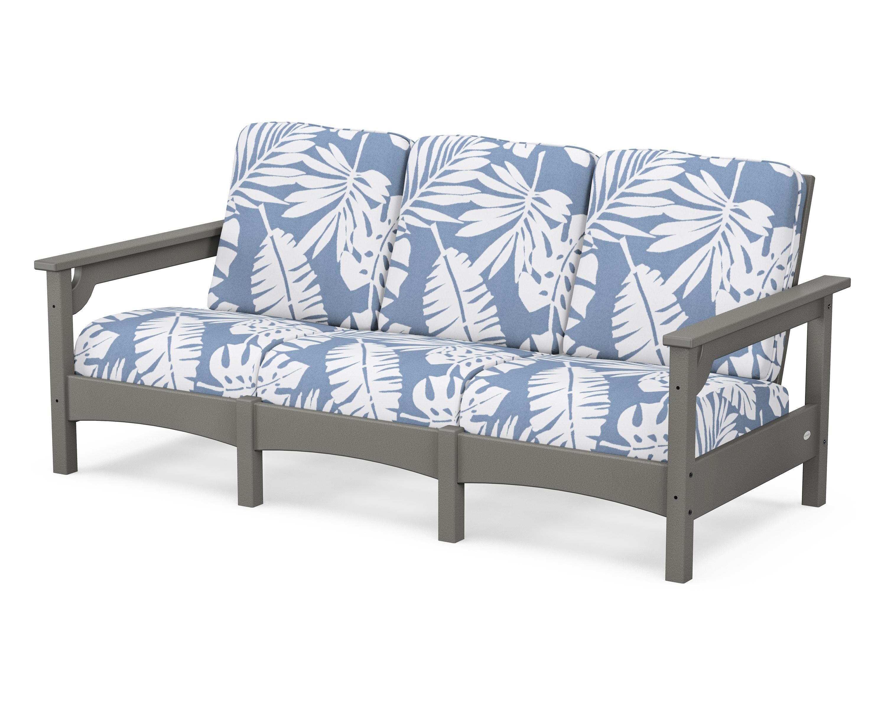POLYWOOD® Club Sofa in Slate Grey / Leaf Sky Blue