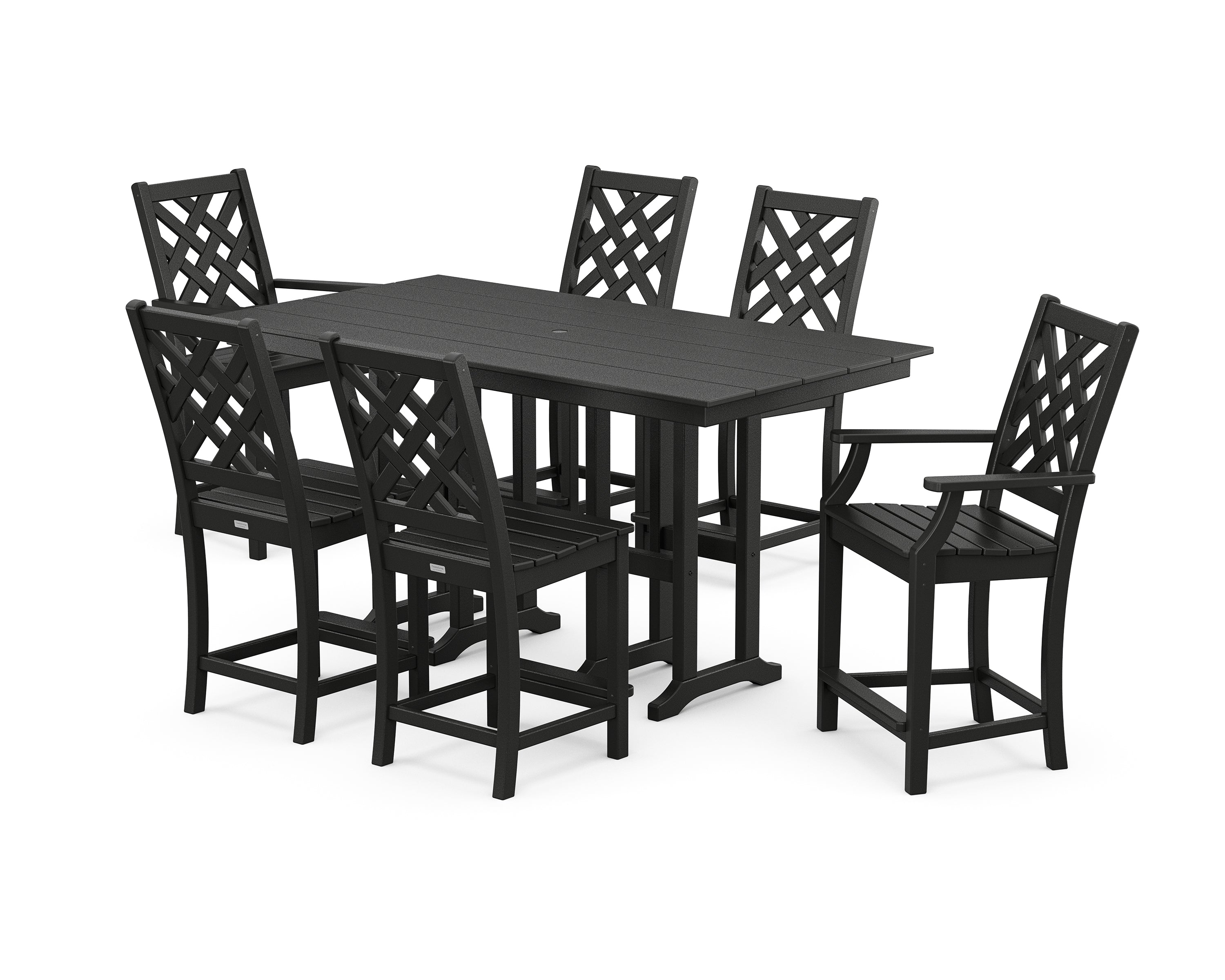 Country Living Wovendale 7-Piece Farmhouse Counter Set in Black