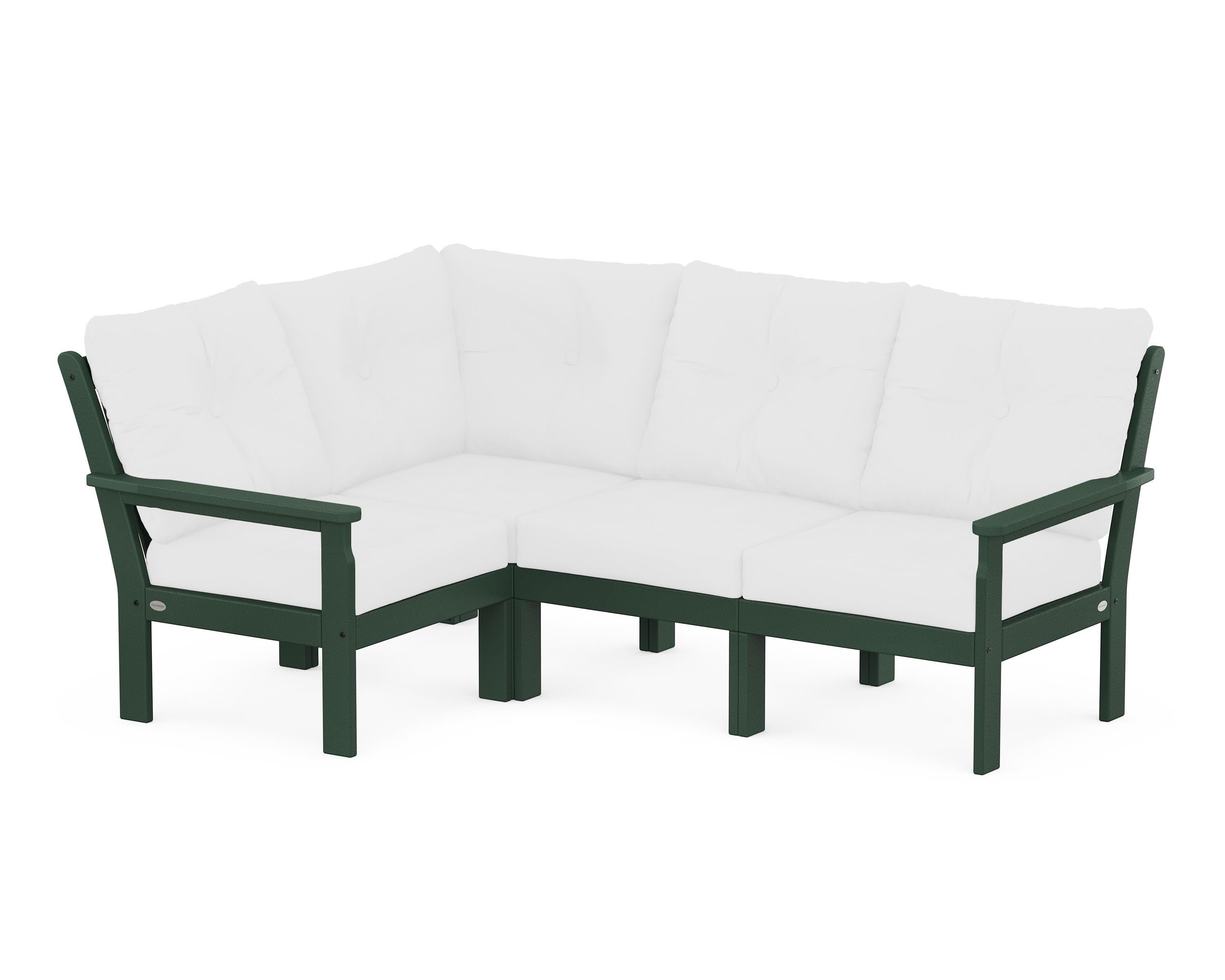 POLYWOOD® Vineyard 4-Piece Sectional in Green / Natural