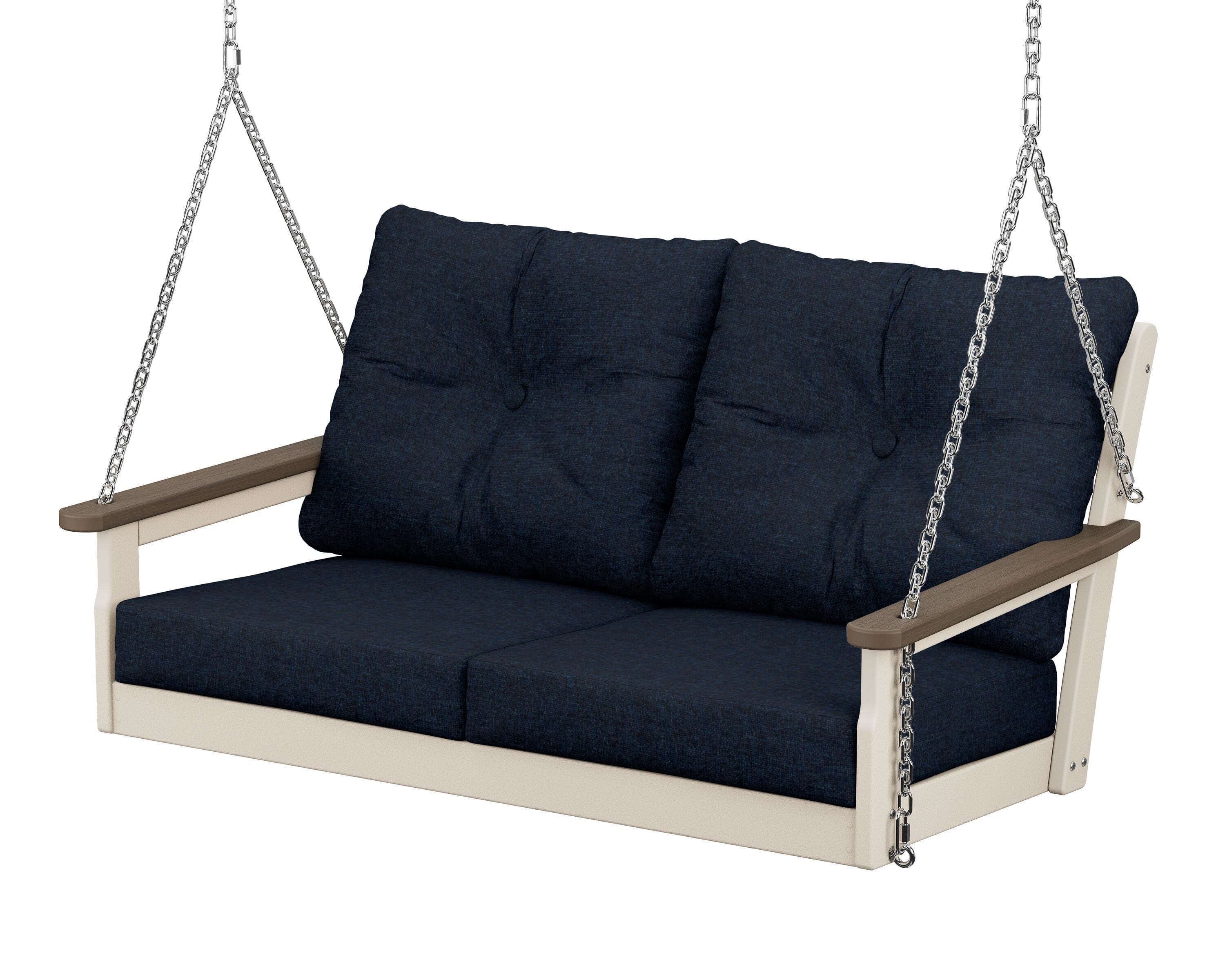 POLYWOOD® Vineyard Deep Seating Swing in Sand / Kona / Marine Indigo