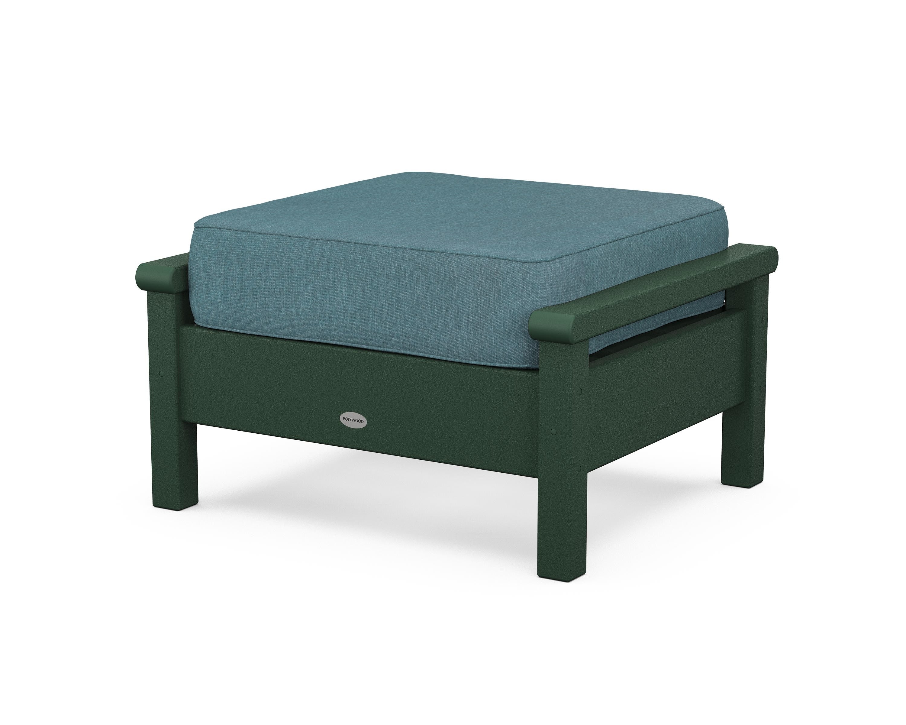 POLYWOOD® Harbour Deep Seating Ottoman in Green / Ocean Teal