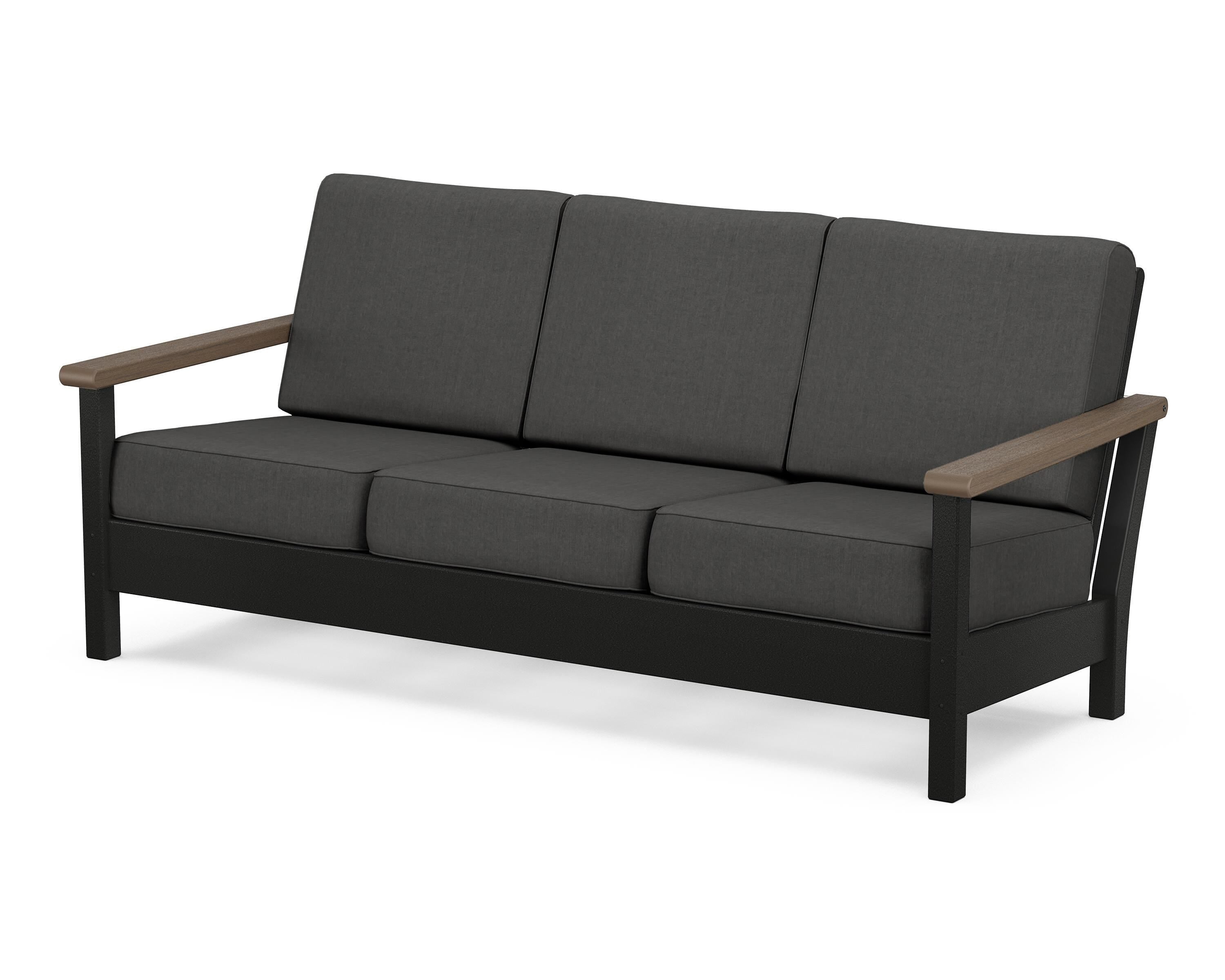 POLYWOOD® Harbour Deep Seating Sofa in Black / Kona / Spectrum Carbon