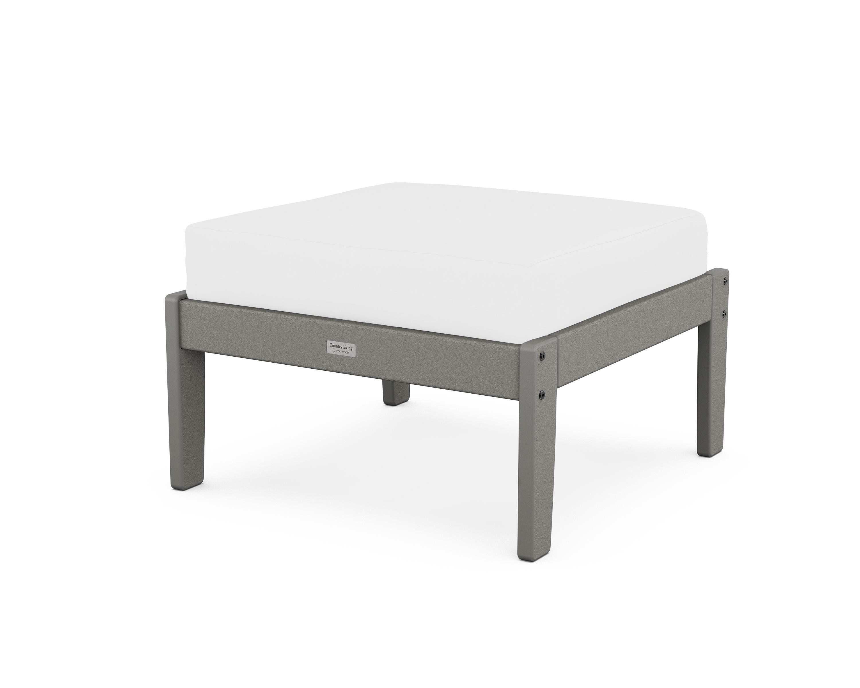 Country Living Cottage Deep Seating Ottoman in Slate Grey / Natural
